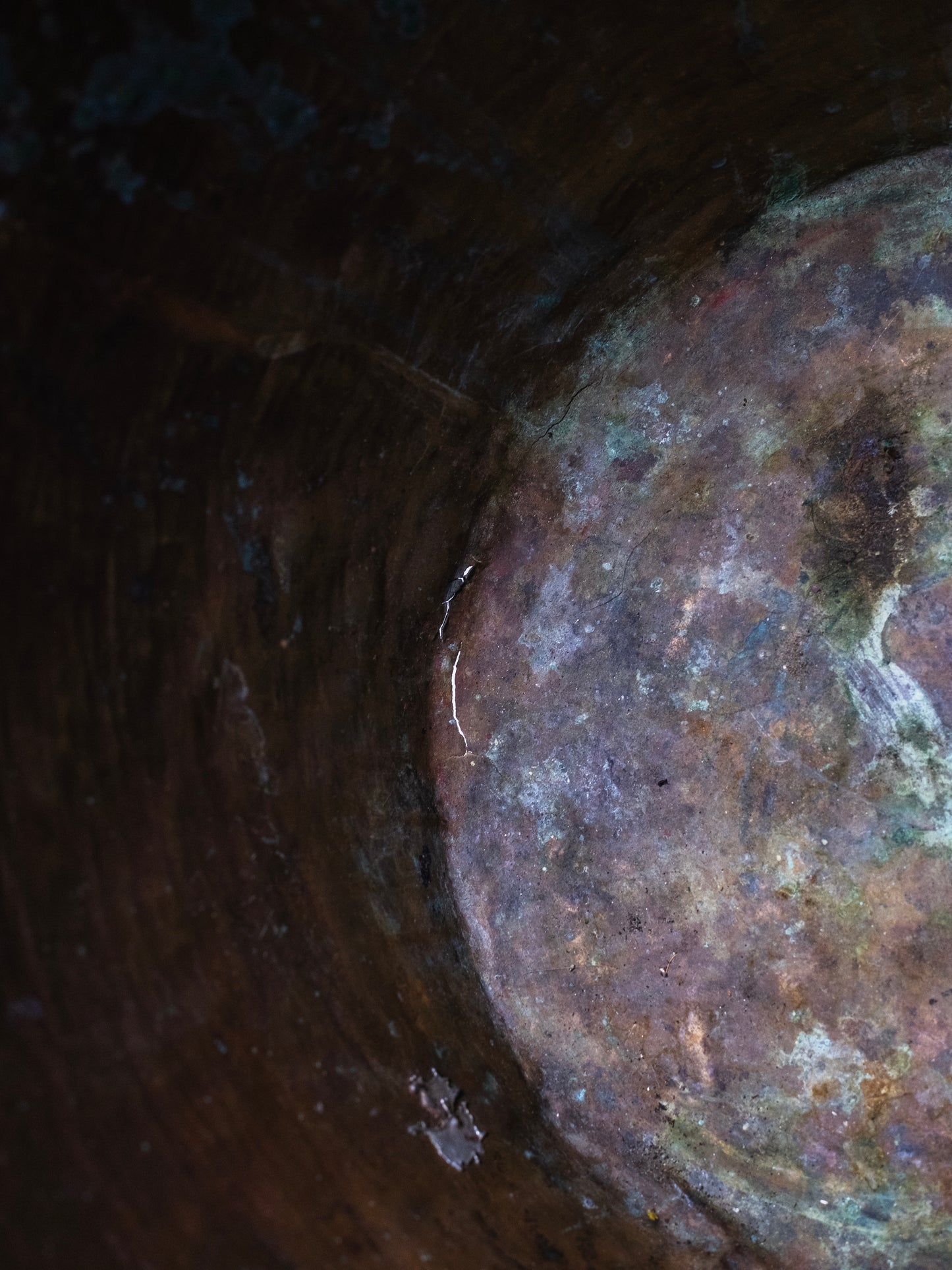 Antique Copper Hammered Pot w/ Handle