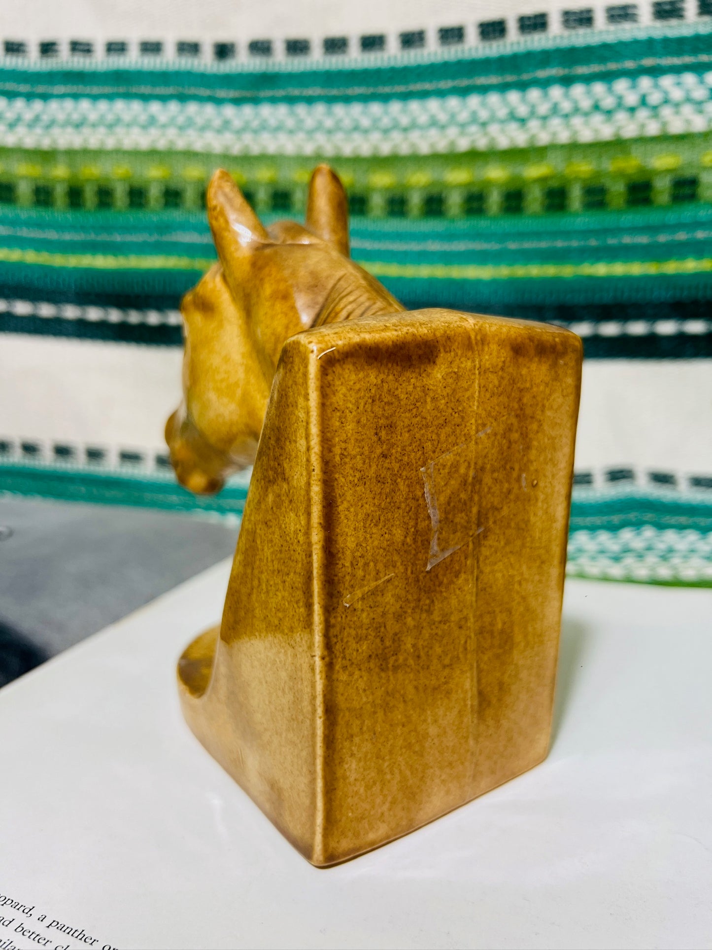 Vintage Ceramic Horse Head Bookend