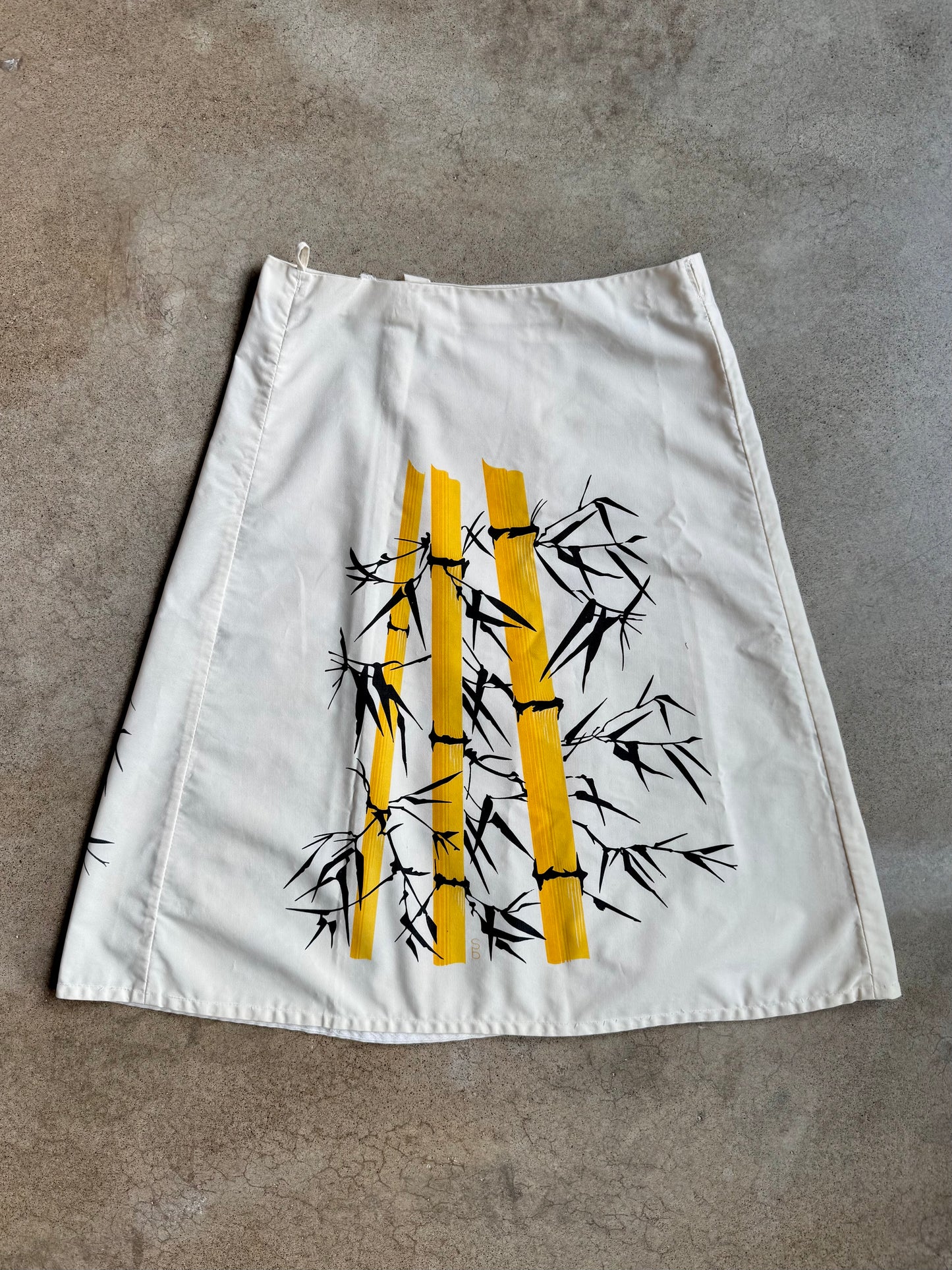 Vintage 1960s The Bagshaws of Saint Lucia Bamboo Print Wrap Skirt | Medium
