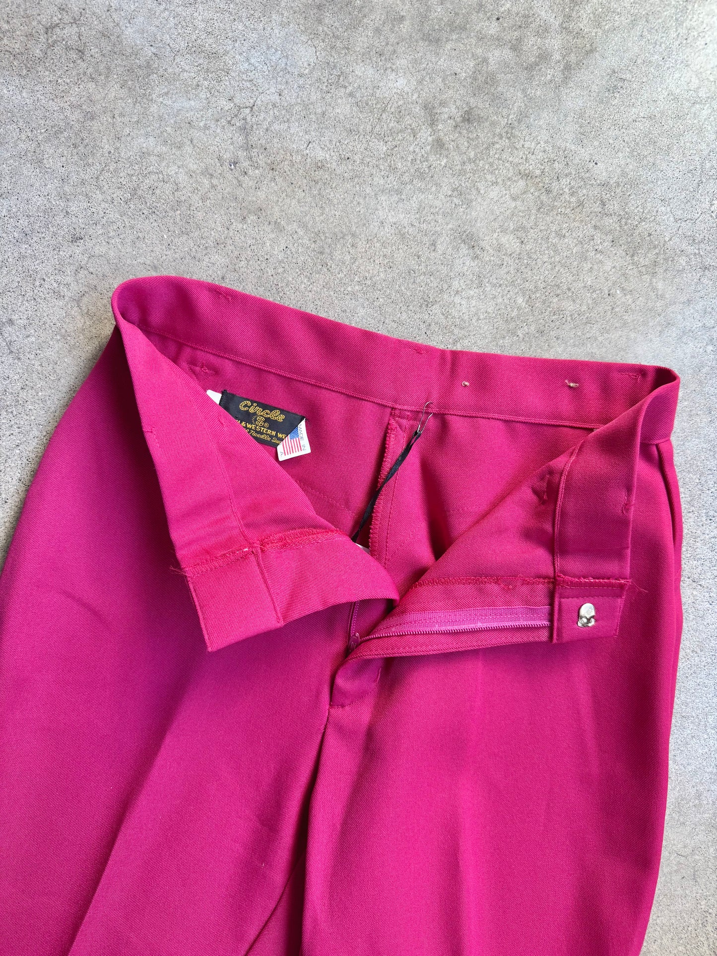 Vintage 1980s Circle S Ranchwear Pink Western Trousers | Waist 28”