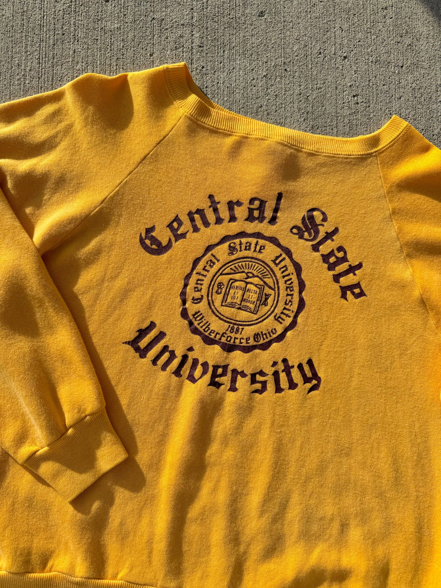 Vintage 1980s Central State University Raglan Sweatshirt | Large