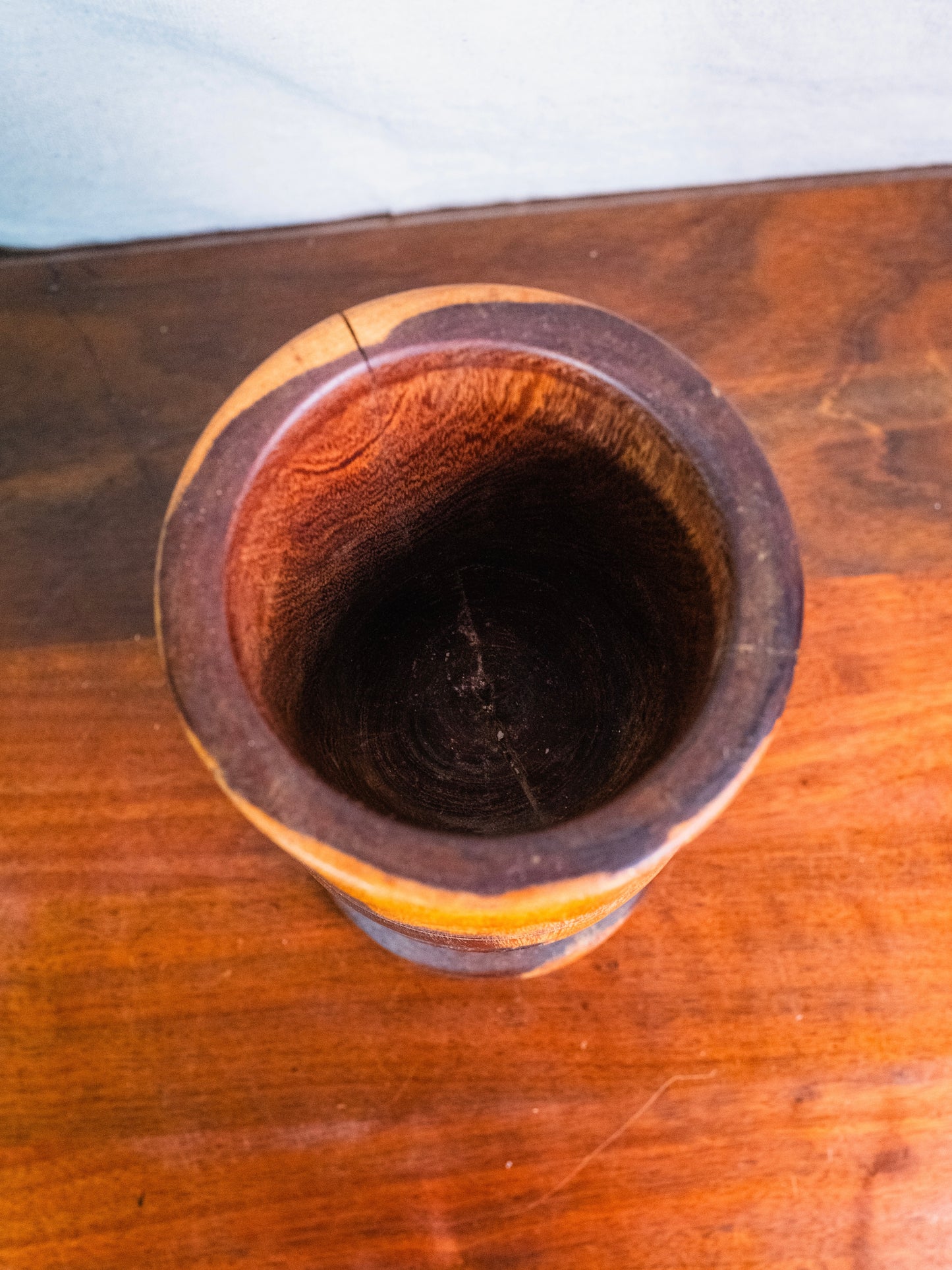 Vintage Hand-Turned Solid Wood Mortar & Pestle