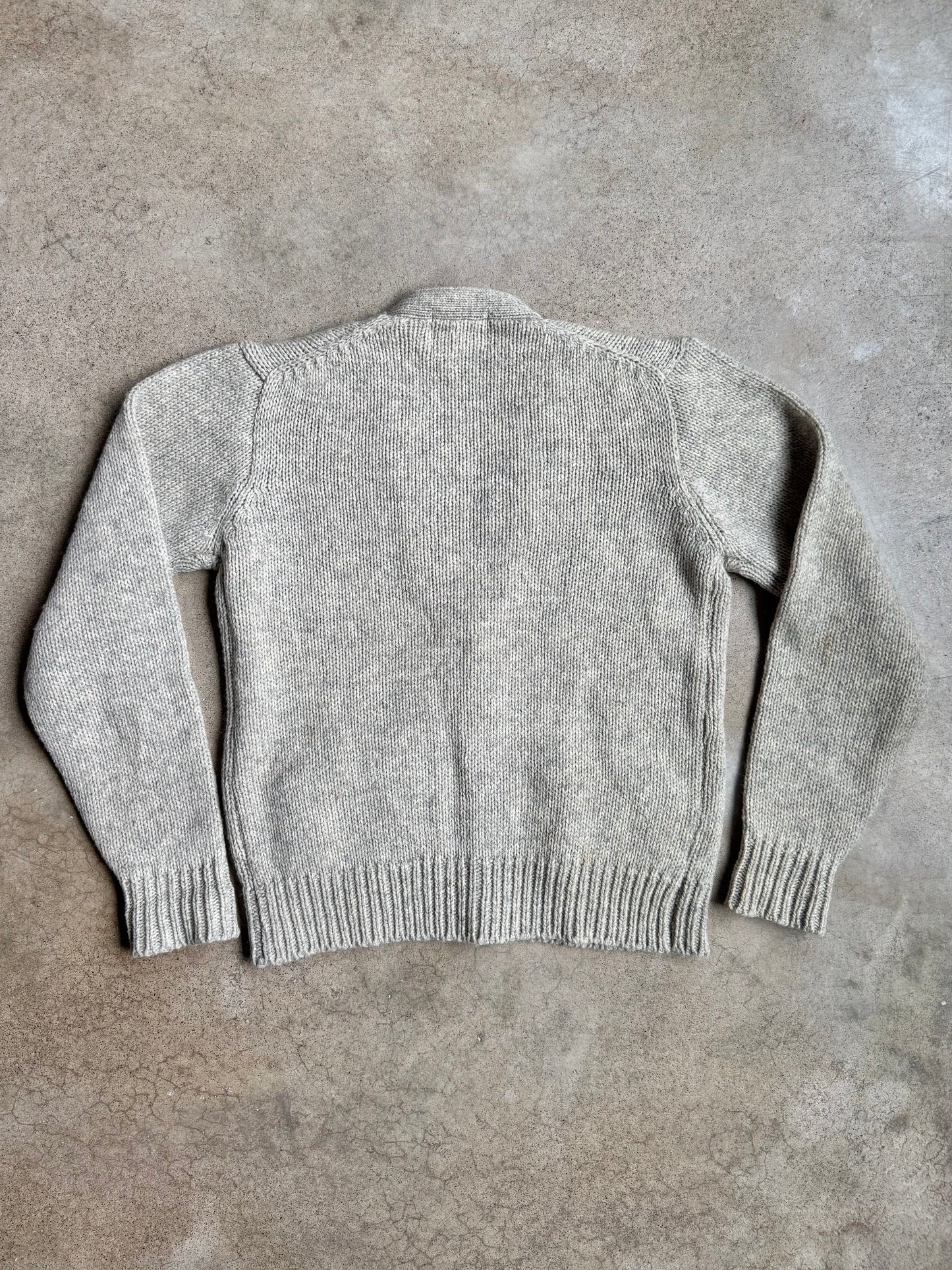 Vintage 1970s Grey Argyle V-Neck Cardigan | Small