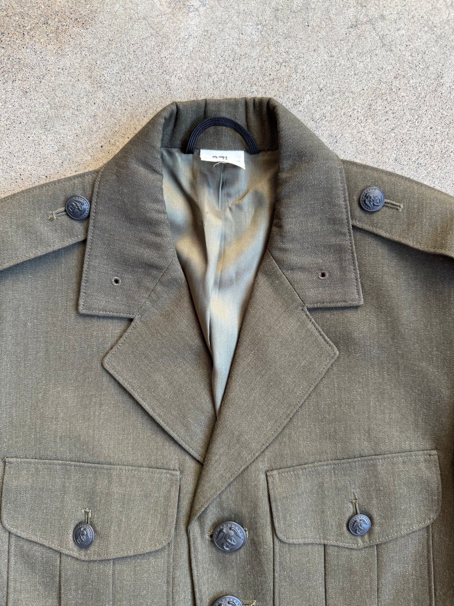 Vintage 1980s U.S. Marine Corps. Military Issue Wool Two-Piece Dress Suit | 37L