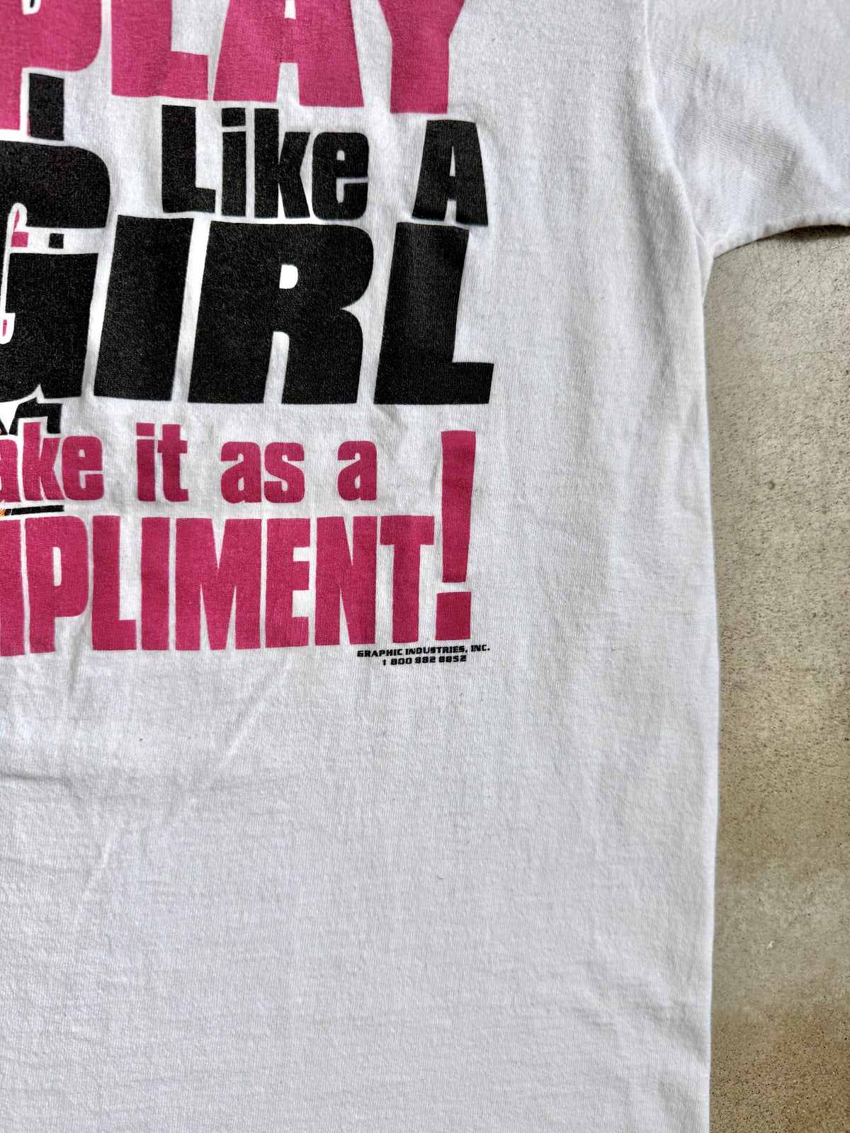 Vintage 1990s "Play Like a Girl" Graphic Tee | Medium