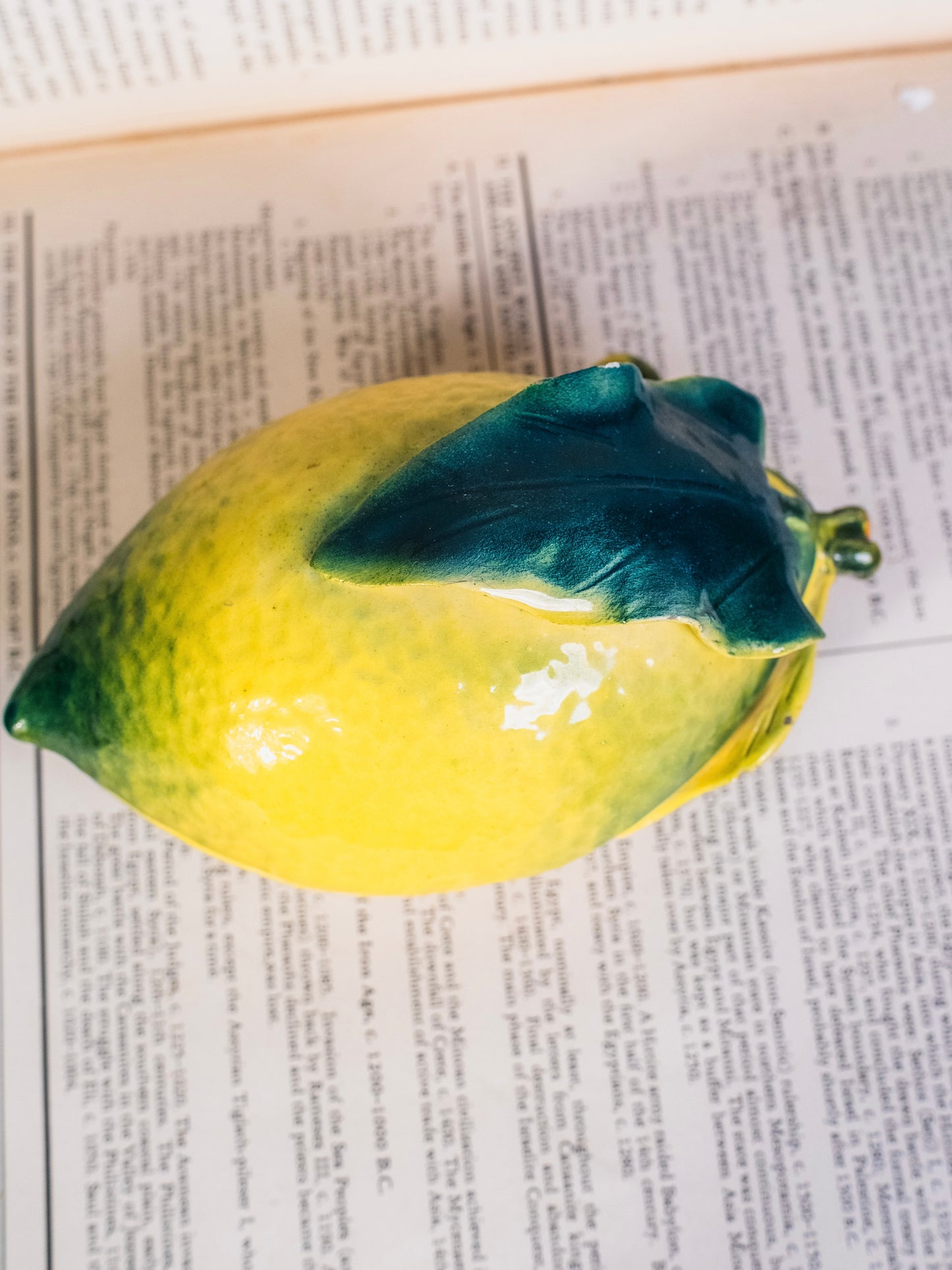 Vintage 1950s Ceramic Italian-Made Lemon Shaped Sugar Dish