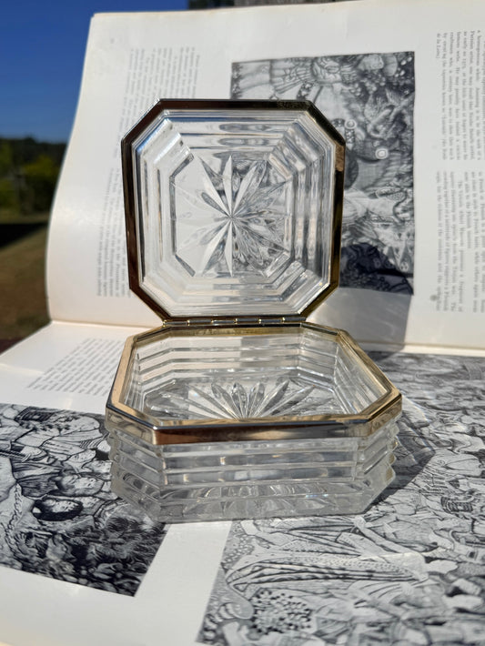 Vintage 1970s Crystal Vanity Trinket Box