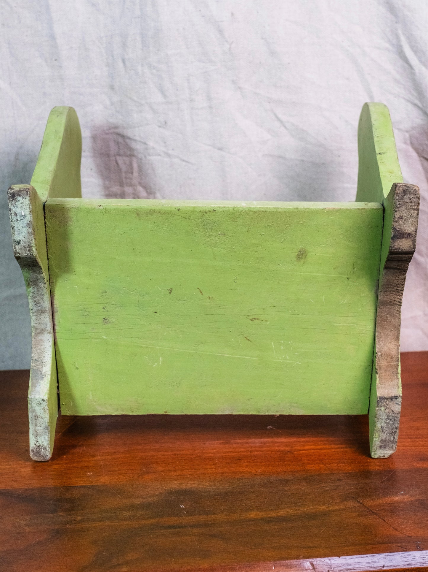 Vintage 1940s Green Wood Firewood Holder