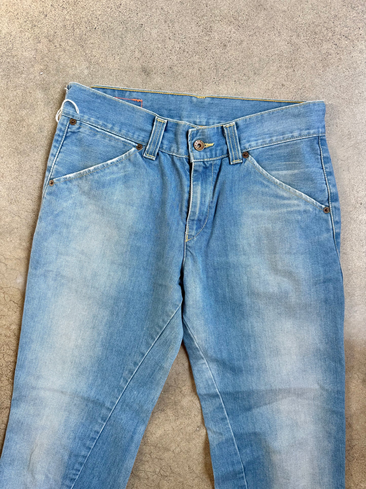 Vintage Y2K Levi's Engineered Orange Stitch Twisted Leg Jeans | Waist 30”