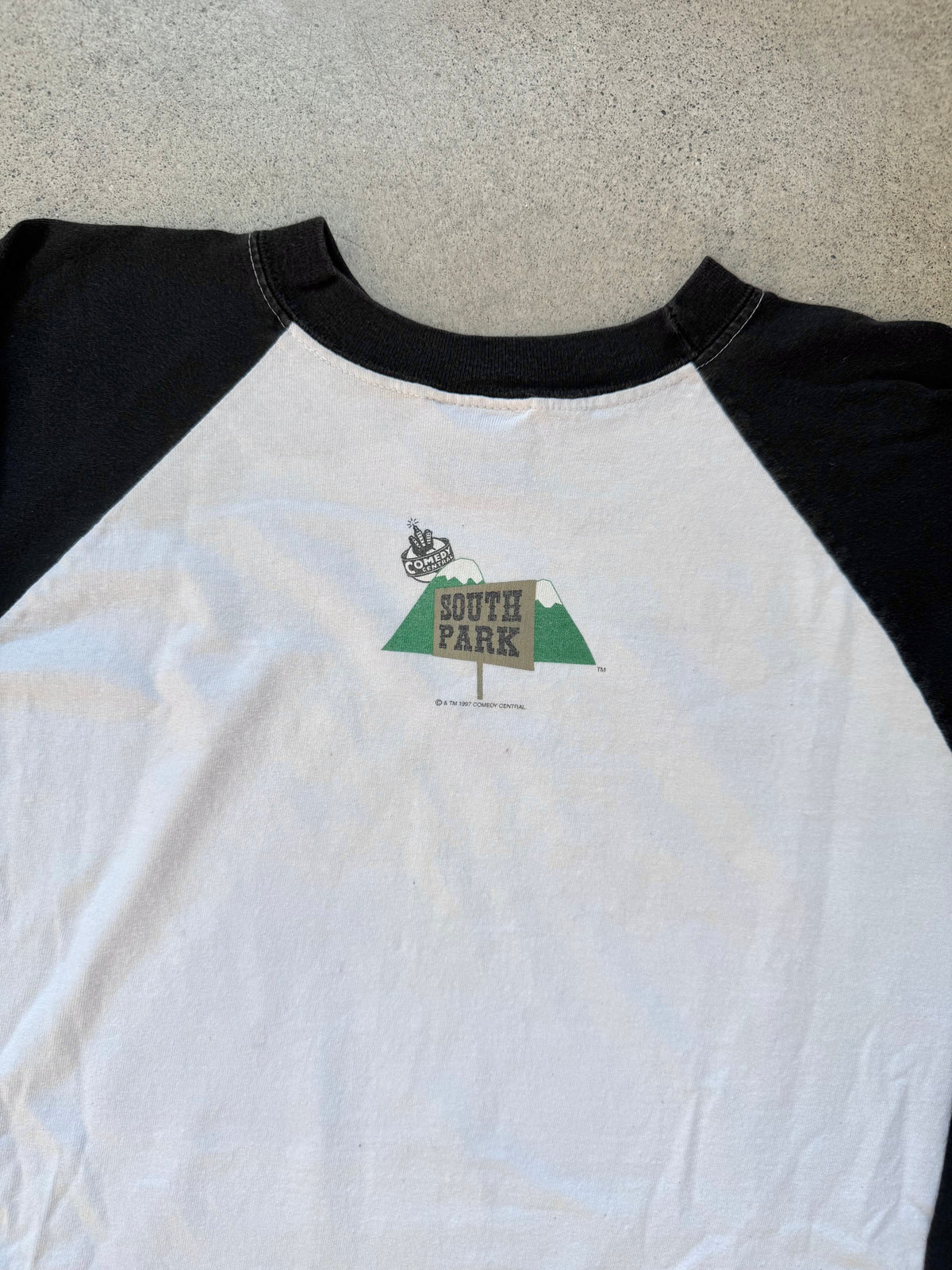 Vintage 1997 Stanley DeSantis South Park “They Killed Kenny!” Raglan Baseball Tee | XL