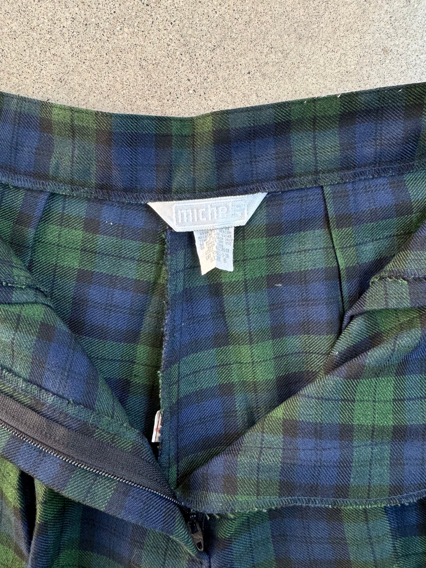 Vintage 1980s Michele Tartan Plaid High-Waisted Pleated Shorts | Waist 26”