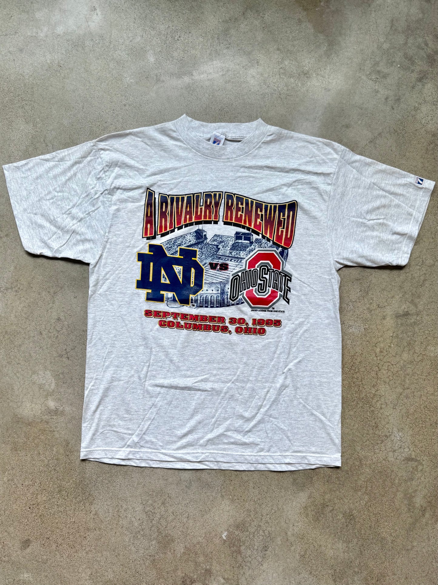 Vintage 1995 “Rivalry Renewed” Notre Dame vs Ohio State Football Graphic Tee | XL