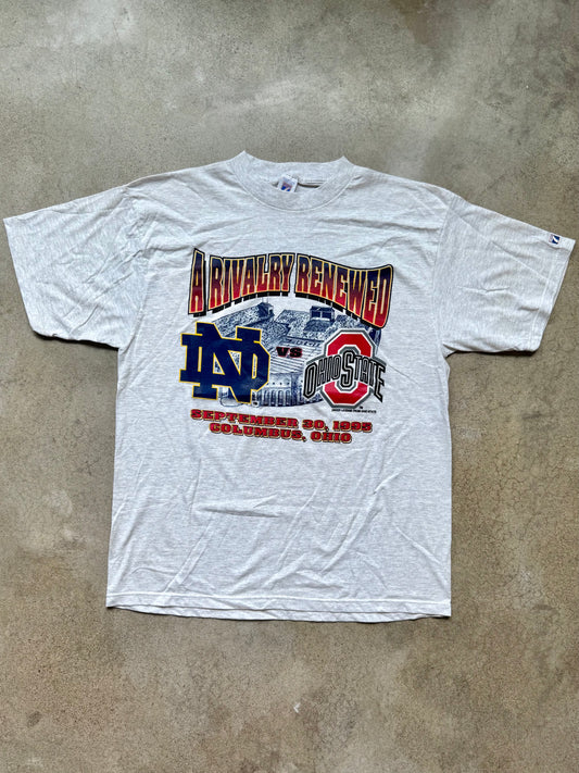Vintage 1995 “Rivalry Renewed” Notre Dame vs Ohio State Football Graphic Tee | XL