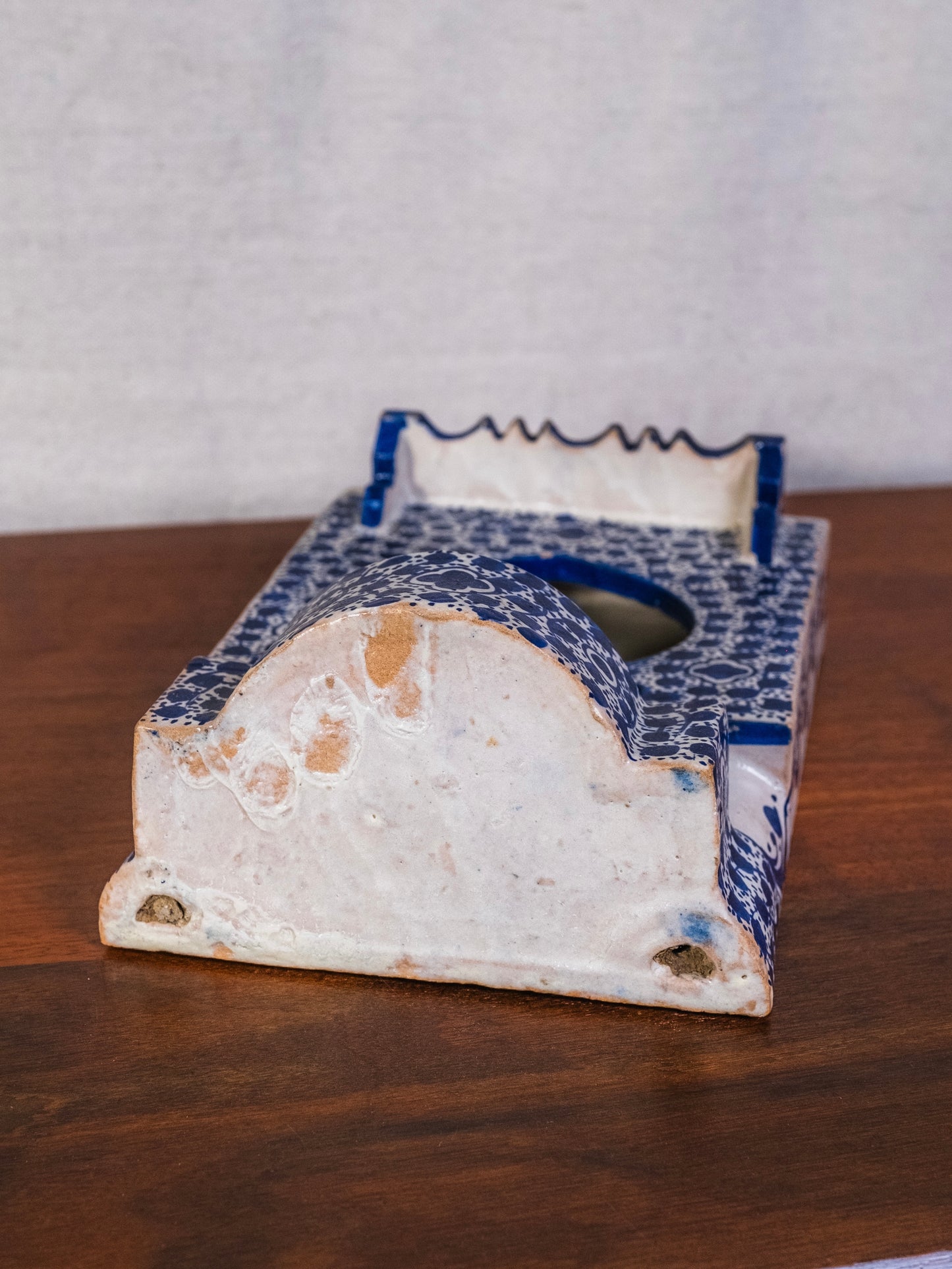 Vintage Ceramic Hand-Painted Moroccan Fountain Wall Hanging