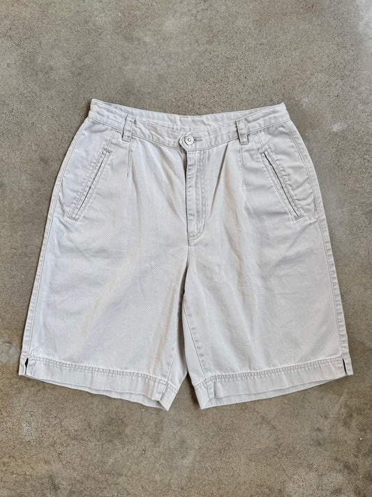 2000s Liz Claiborne Beige High-Waisted Cotton Shorts | Waist 29”