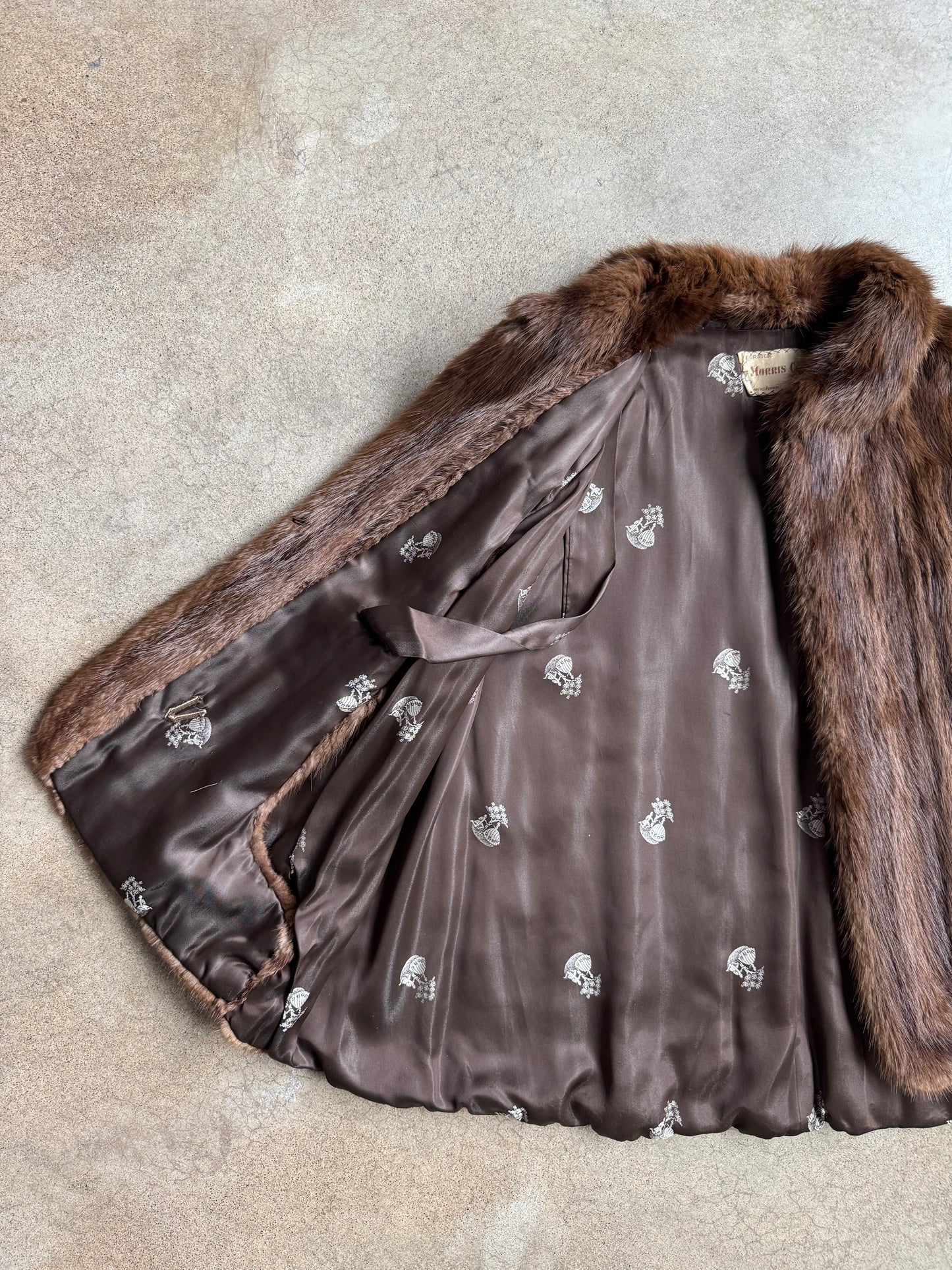 Vintage 1940s Morris Cohen Brown Mink Fur Cape