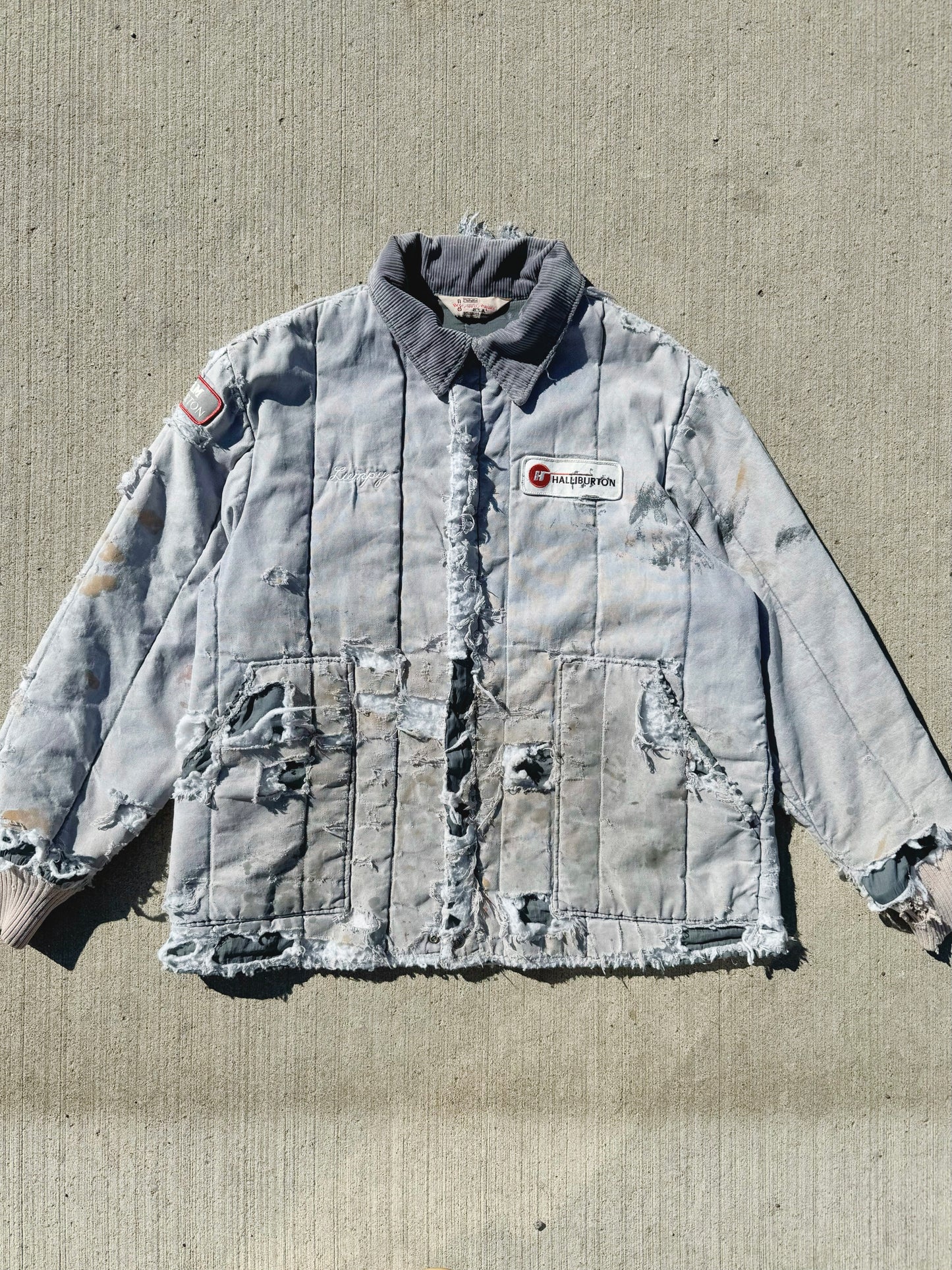 Vintage 1980s Walls Ultra Distressed Halliburton Work Jacket | XL