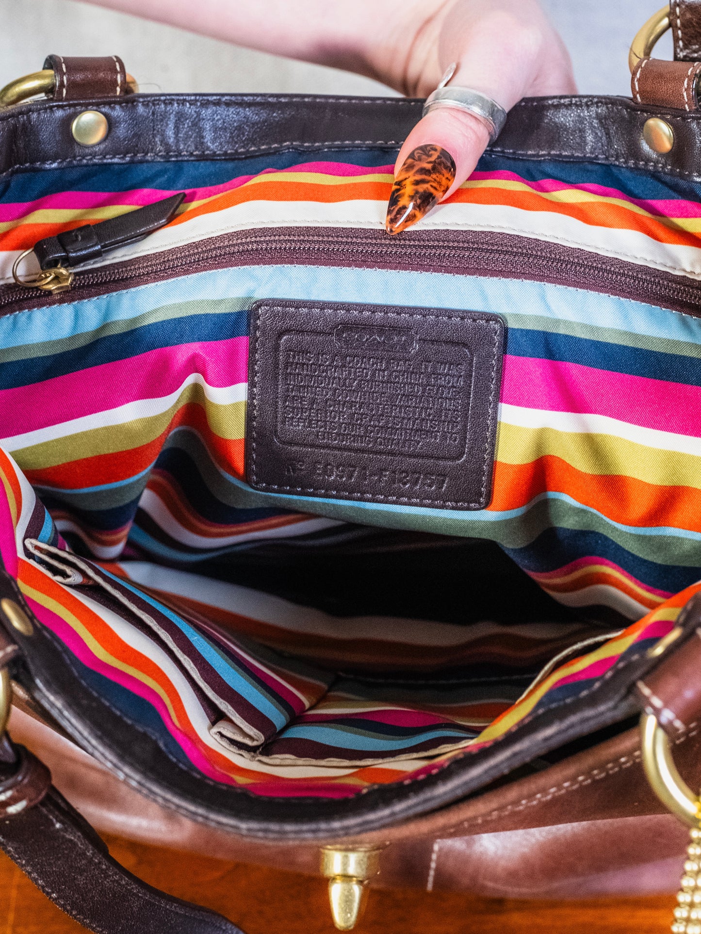 2000s Coach Lily Legacy Brown Leather Shoulder Bag | Style No. F13757