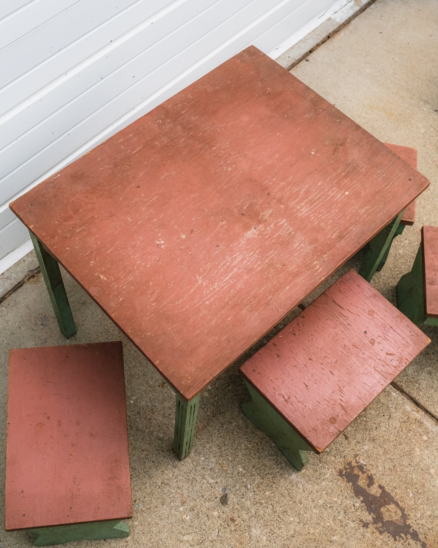 Vintage 1930s/40s Painted Wood Children’s Table & Stools Set
