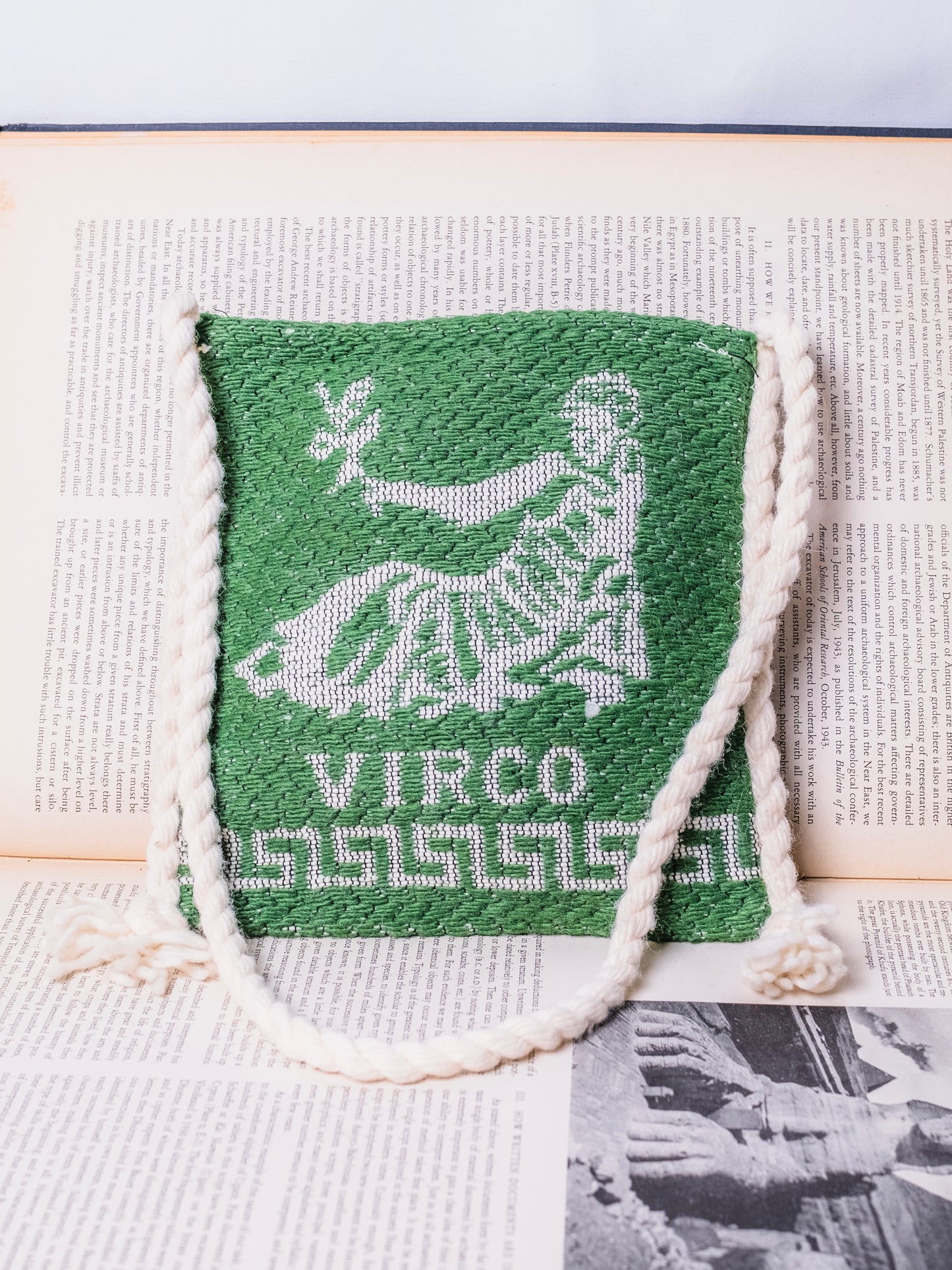 Vintage 1960s Greek "Virgo" Tapestry Bag