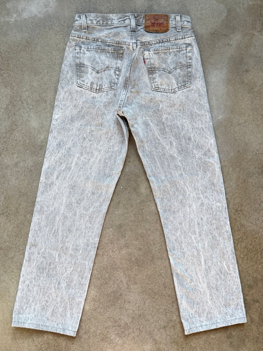 Vintage 1980s Levi’s 501 Grey Acid Wash Straight Leg Jeans | 30x32