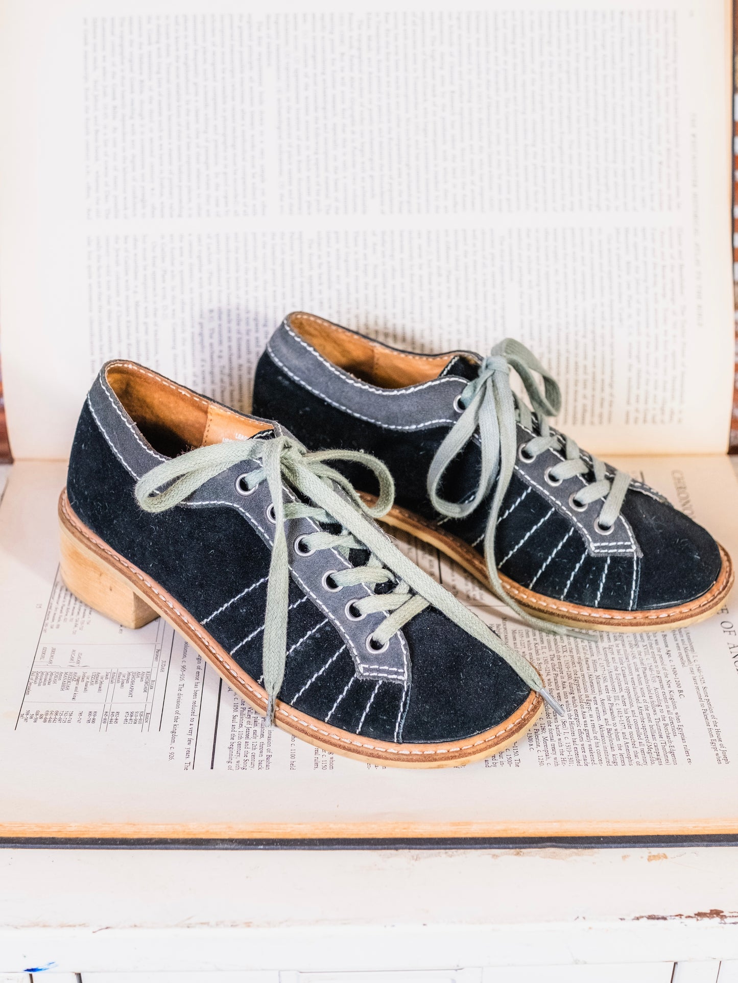 Jeffrey Campbell “League” Bowling-Style Wooden Heel Lace-Up Shoes | Women’s 7
