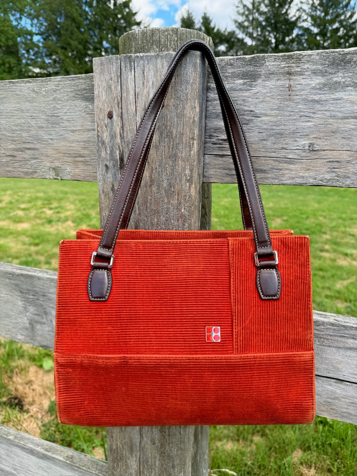 Vintage 1990s Kate Spade Burnt Orange Corduroy Handbag