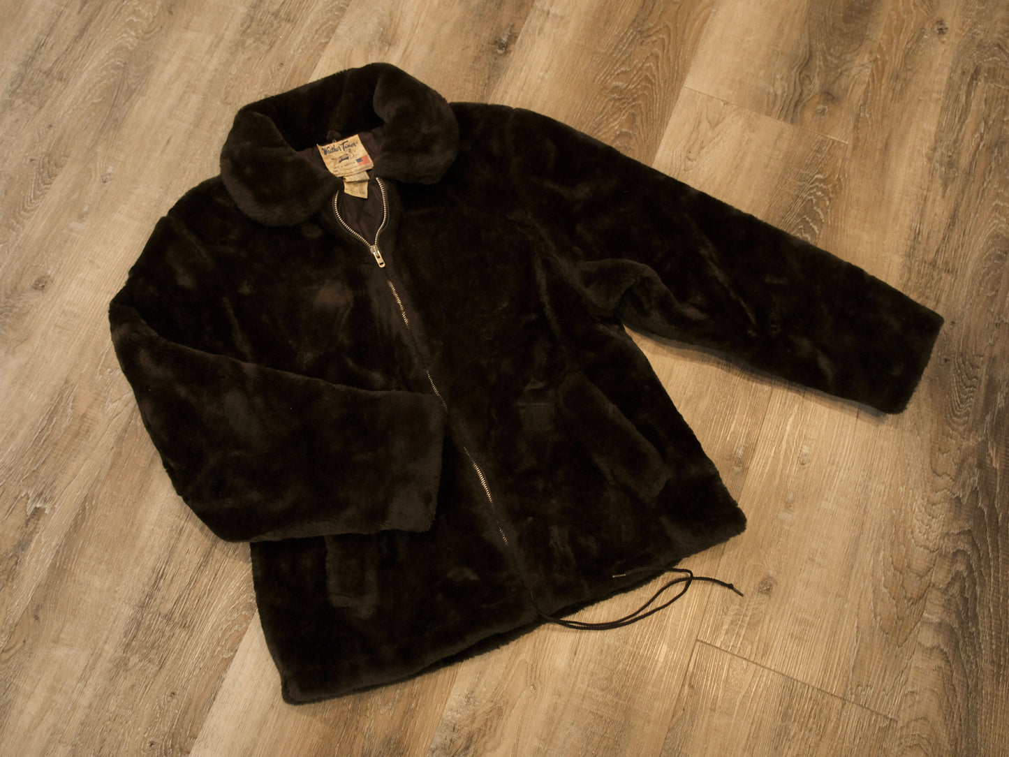 Vintage 1980s Weather Tamer Brown Faux Fur Coat | M/L