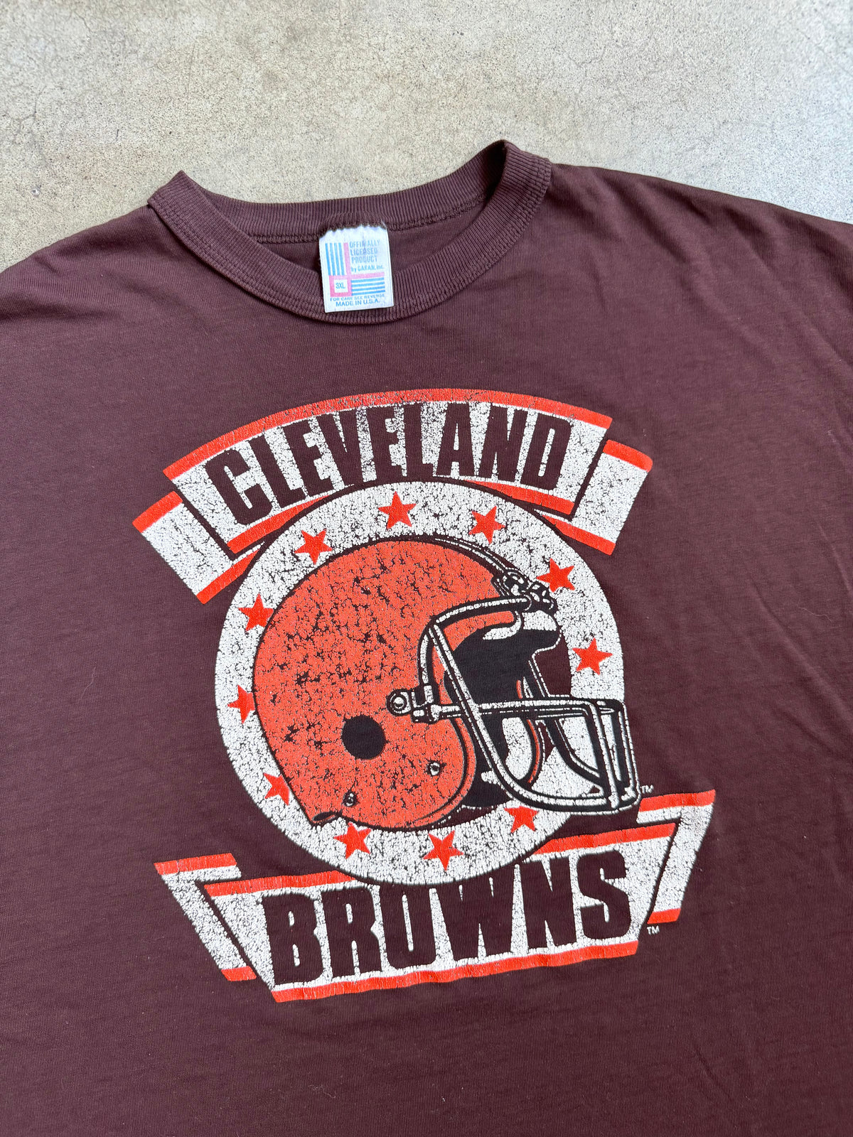 Vintage 1980s Garan Inc. Cleveland Browns Football Graphic Tee | 3XL