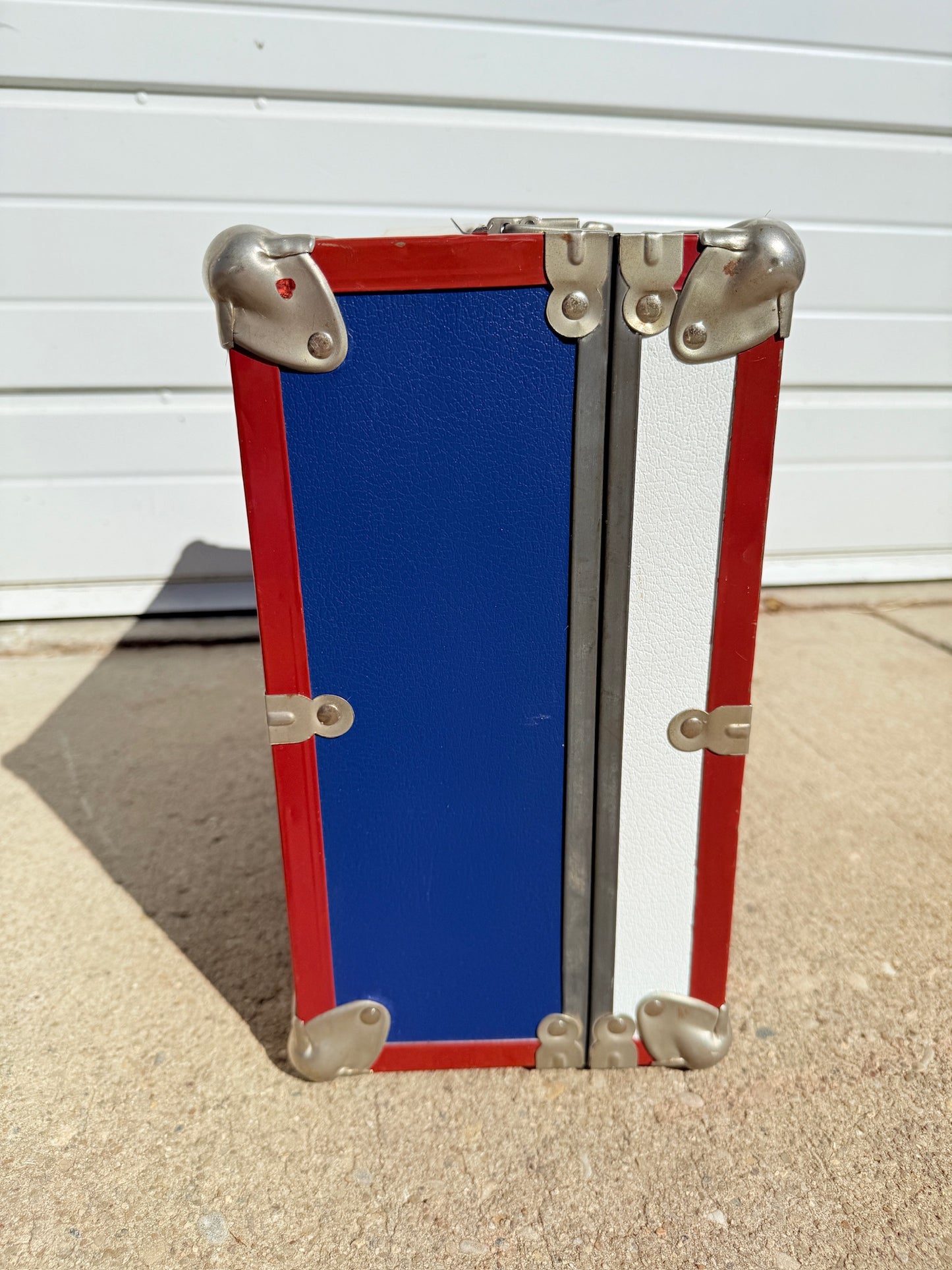 Vintage 1970s Sears Blue & Red Roller Skate Carrying Case