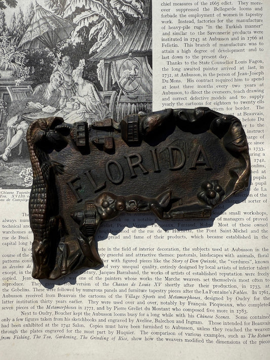 Vintage 1950s Metal Florida Ashtray