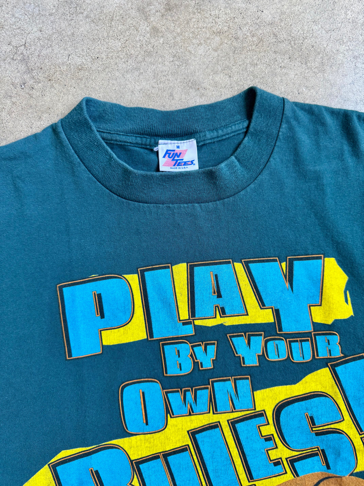 Vintage 1990s “Play By Your Own Rules” Basketball Graphic Tee | Medium