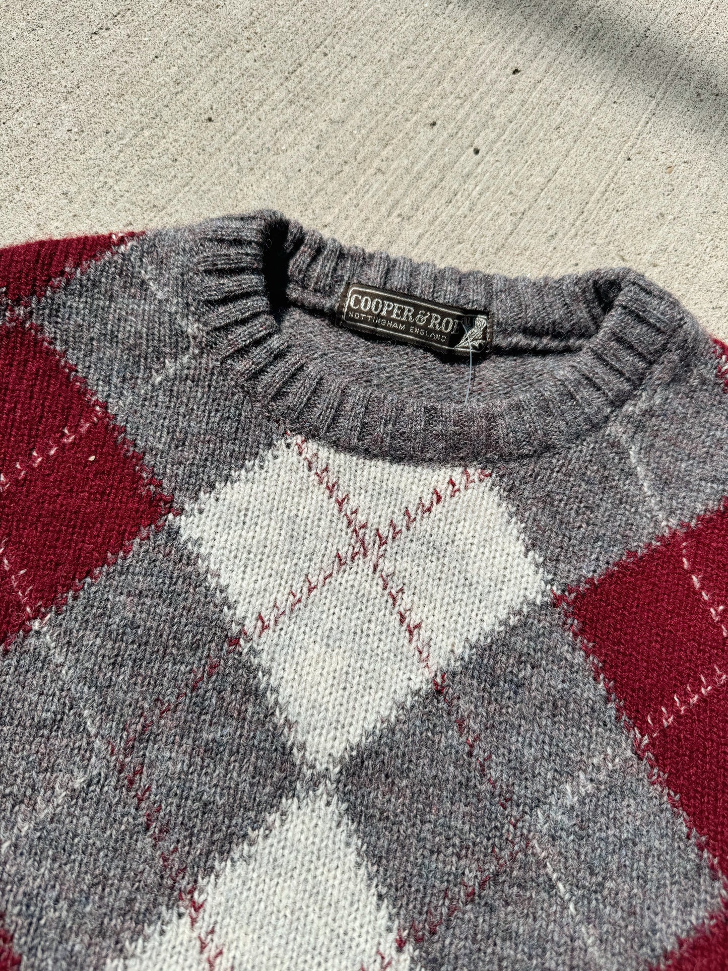 Vintage Cooper & Roe Shetland Wool Argyle Sweater