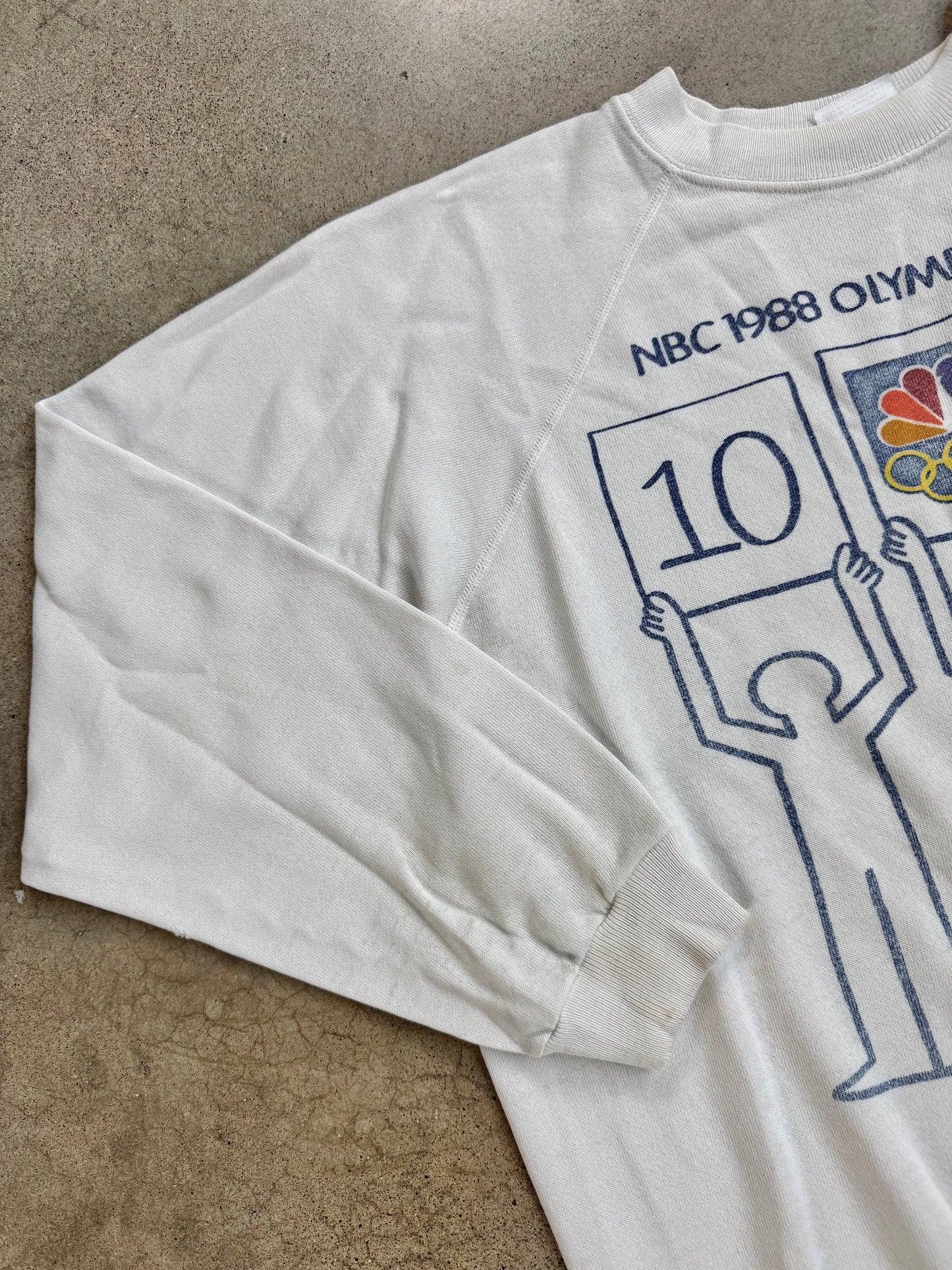 Vintage 1988 NBC Olympics Seoul Korea Raglan Sweatshirt | XL
