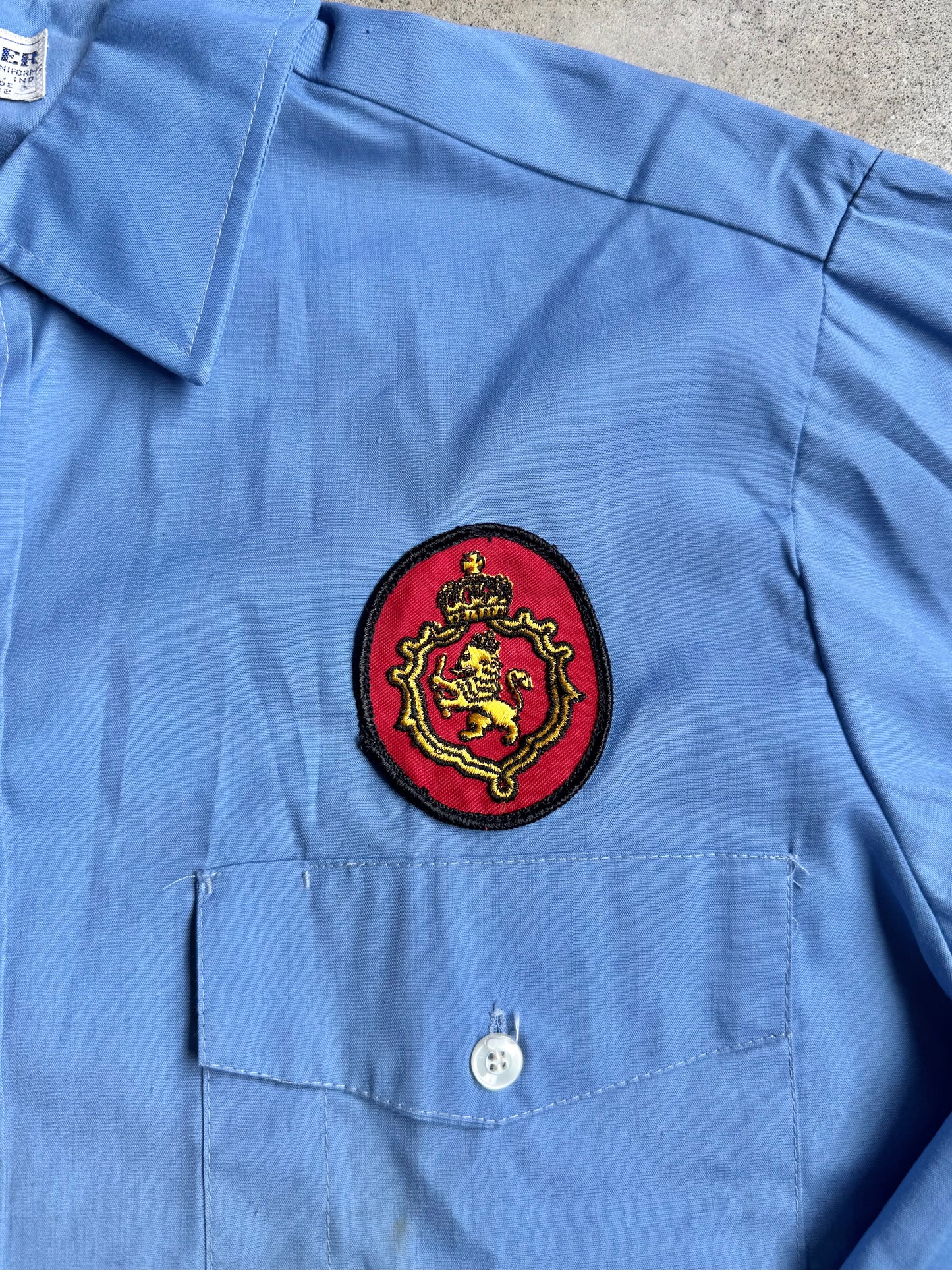 Vintage 1970s Stroh’s Beer Chainstitch Button-Up Work Shirt | Large
