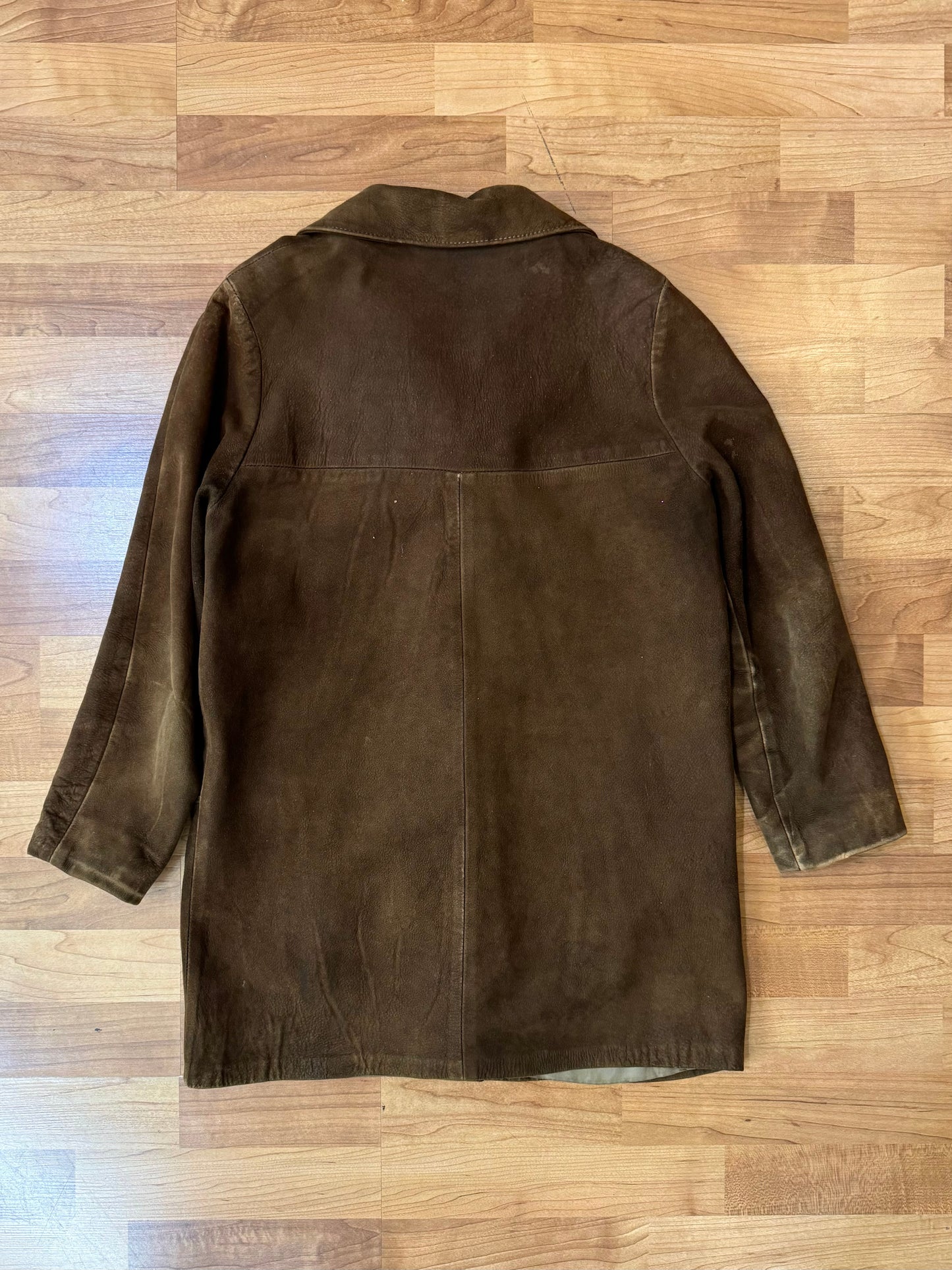 Vintage 1960s Brown Suede Farm Chore Coat | S/M