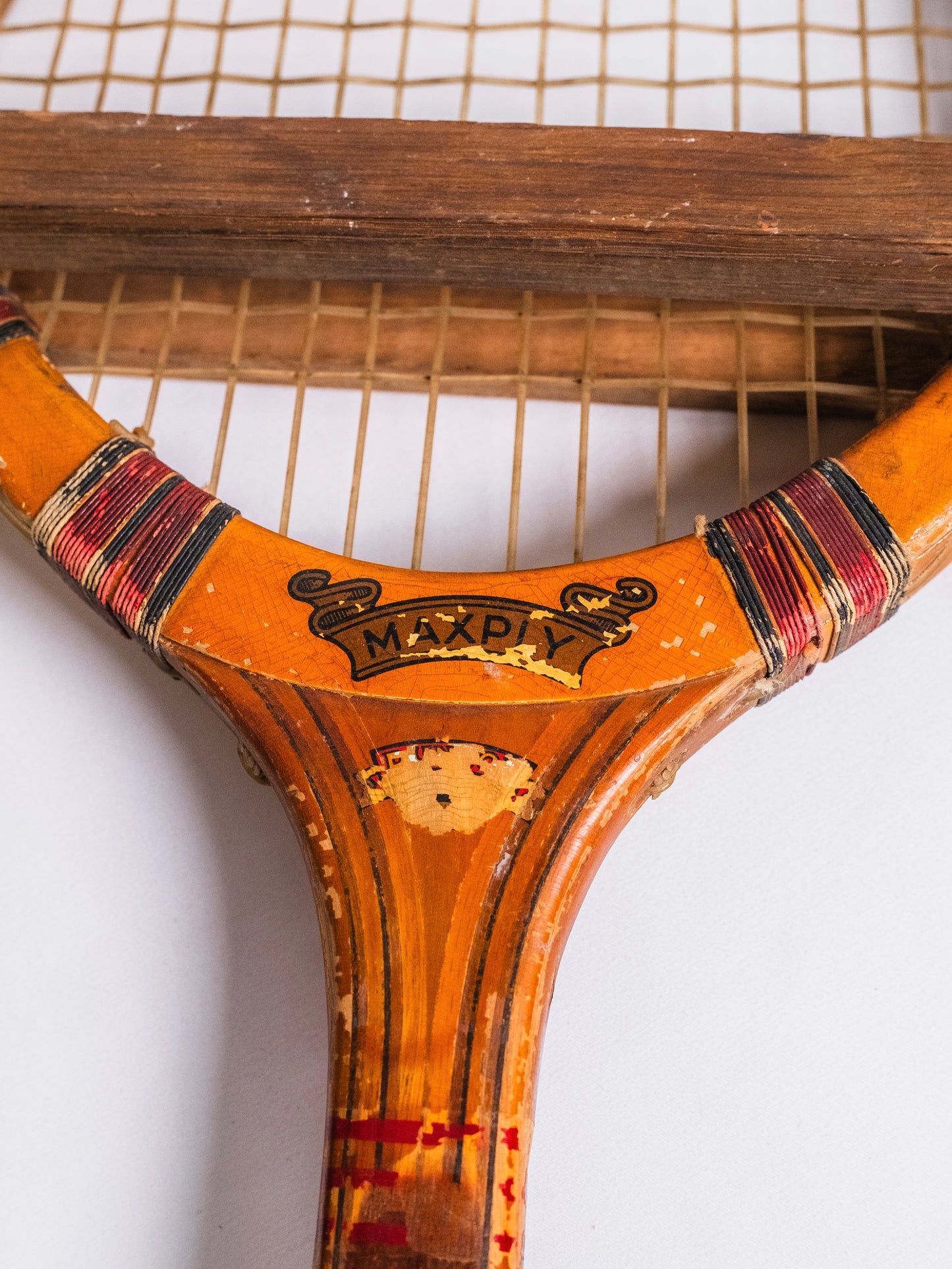 Vintage 1920’s Dunlop Maxply International Wooden Tennis Racket w/ Head Press