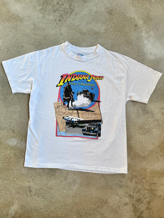 Vintage 1989 Indiana Jones & The Last Crusade Movie Graphic Tee | XL