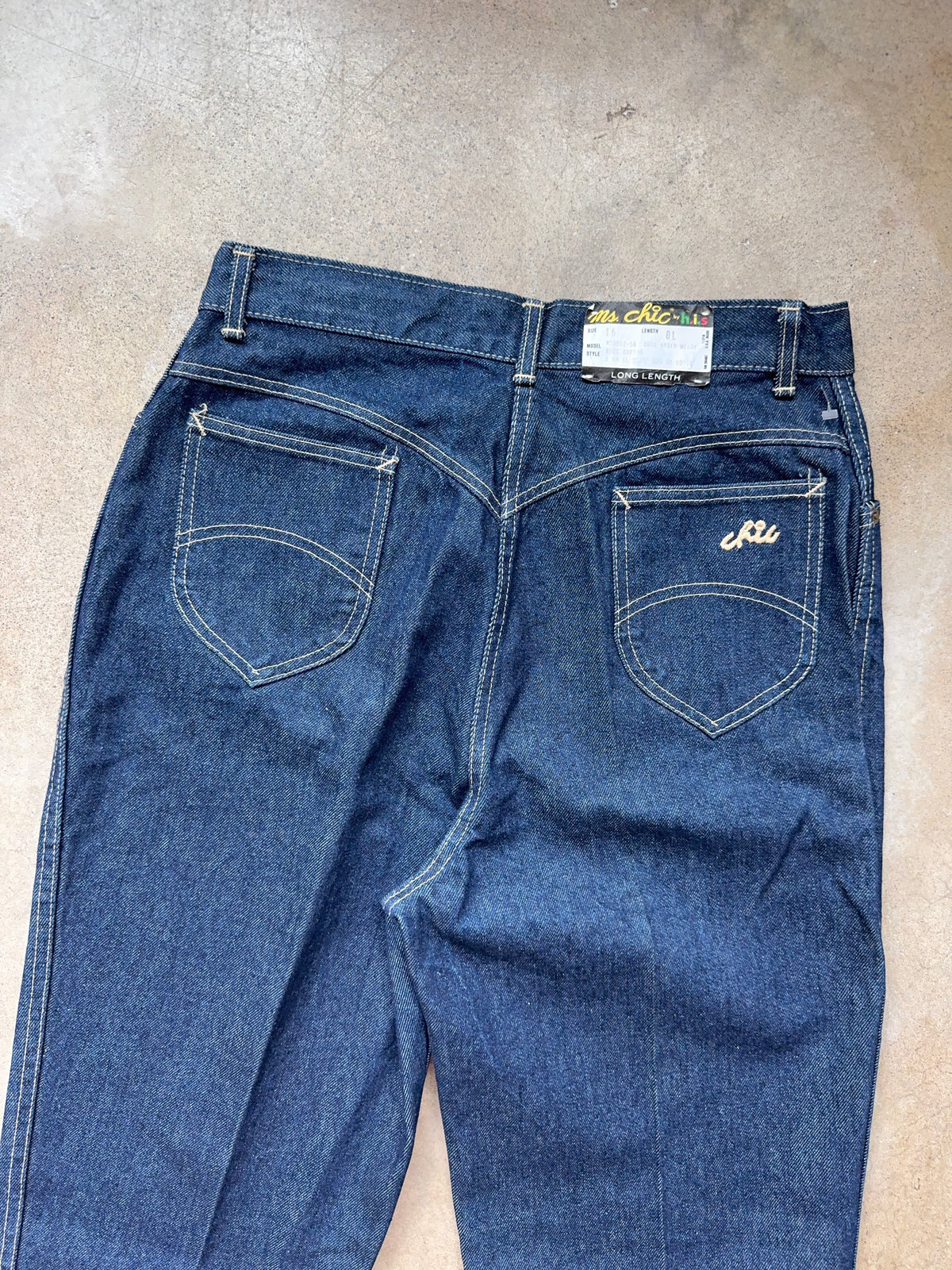Vintage 1980s Deadstock Ms. Chic Dark Wash High-Waisted Jeans | Waist 31”