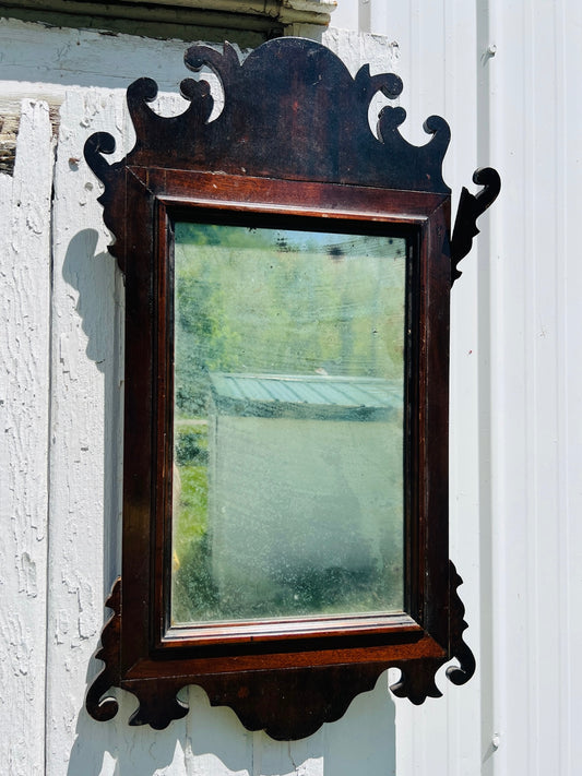 Early 20th Century Mahogany Chippendale Style Fretwork Wall Mirror