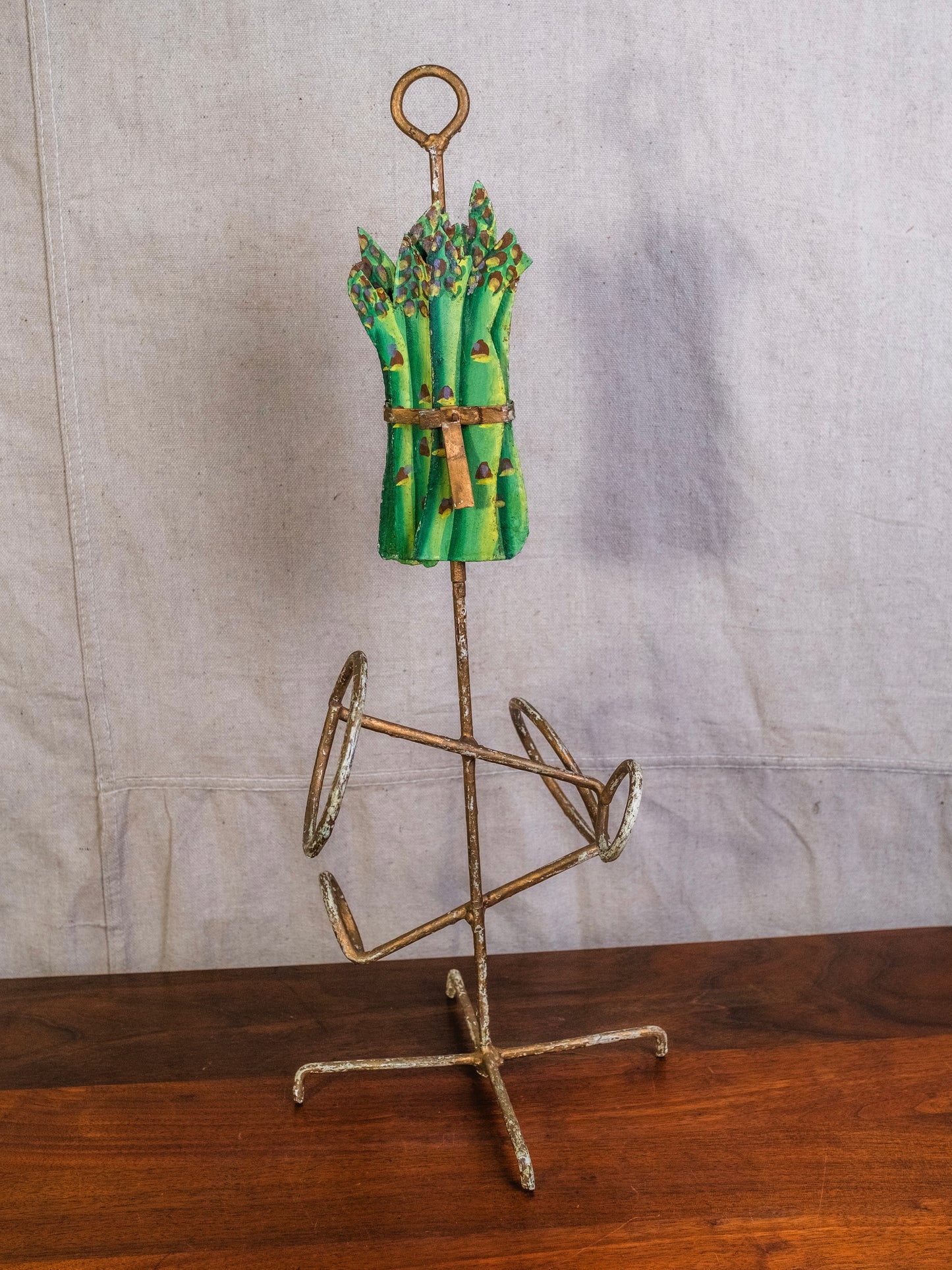 Vintage Metal Asparagus Wine Bottle Holder