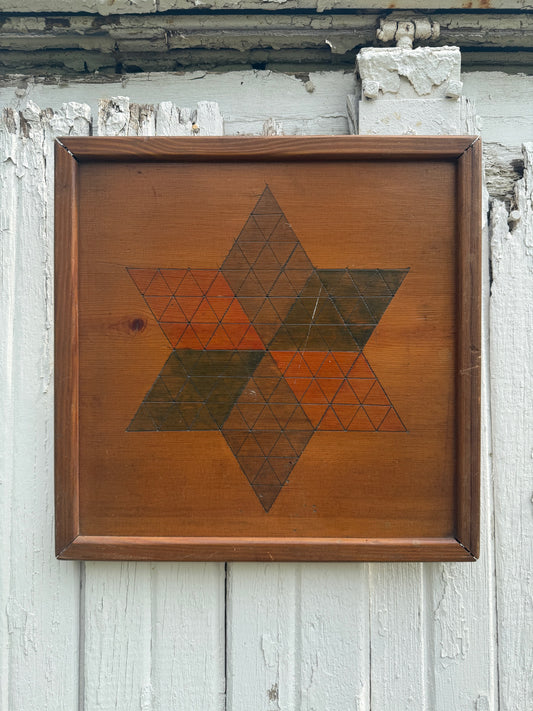 Vintage Wooden Chinese Checkerboard Wall Art