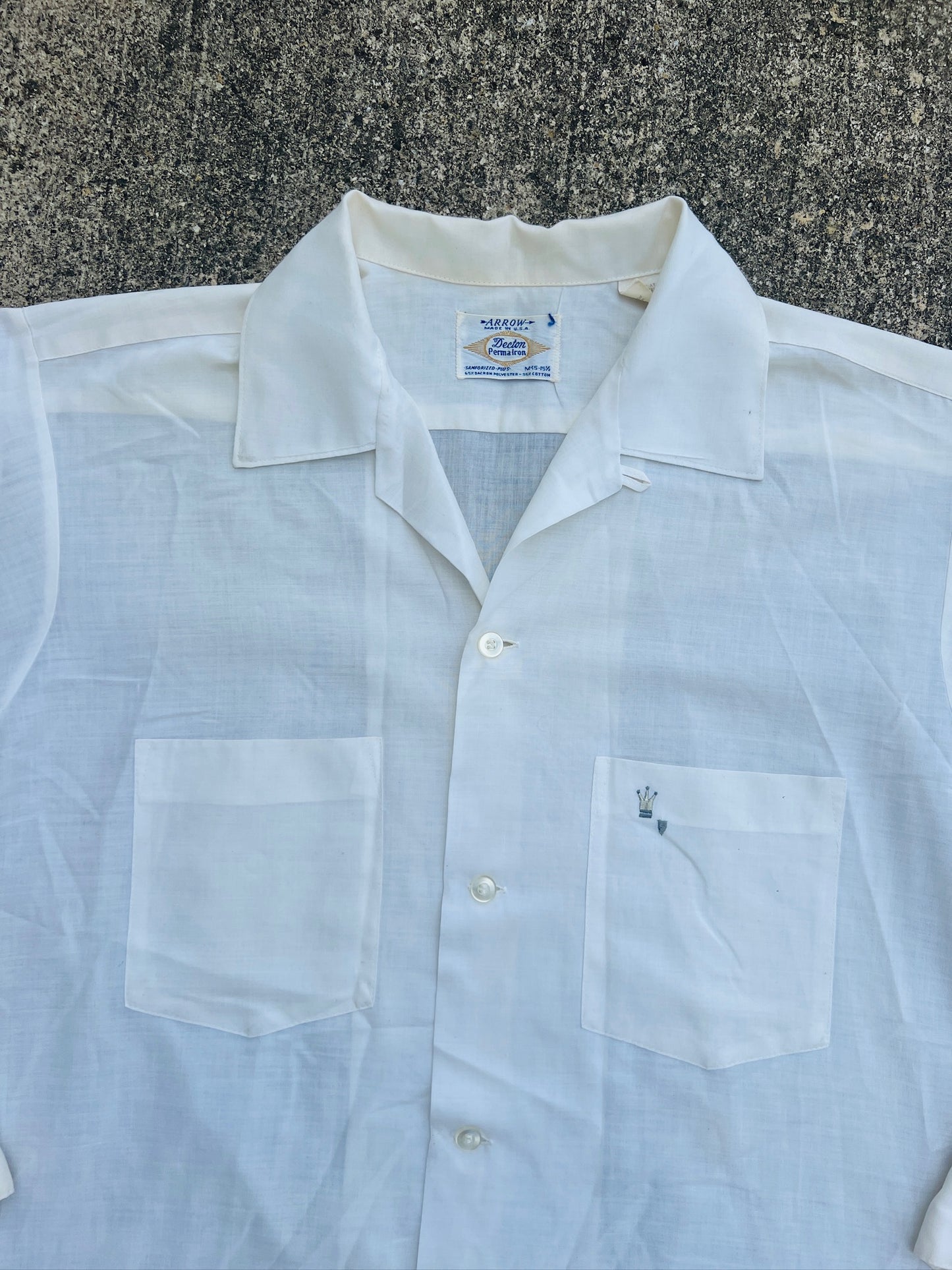 Vintage 1960s Arrow White Perma-Iron Button Up Shirt