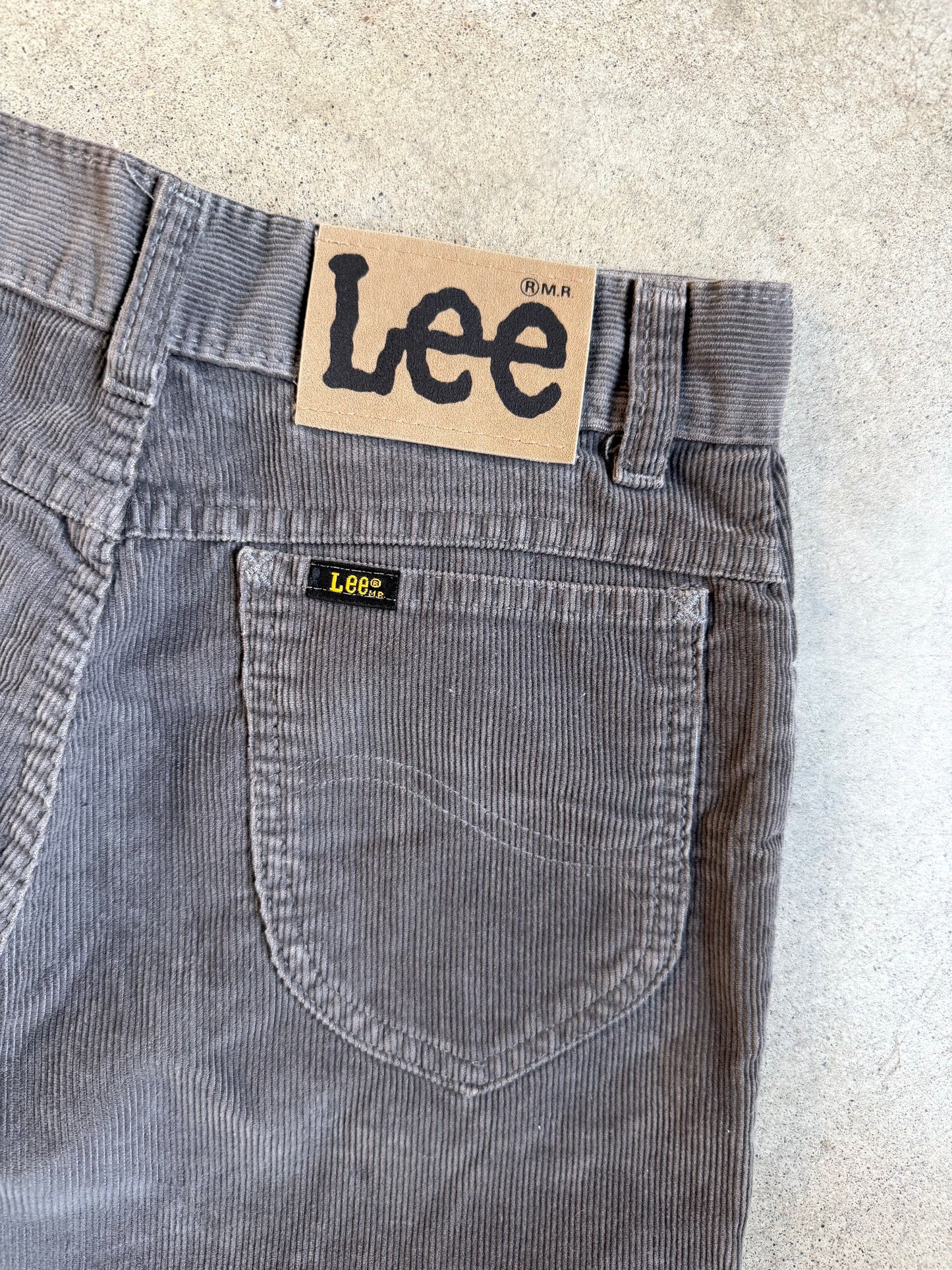 Vintage 1970s Lee Grey Corduroy Straight Leg Pants | 30x32