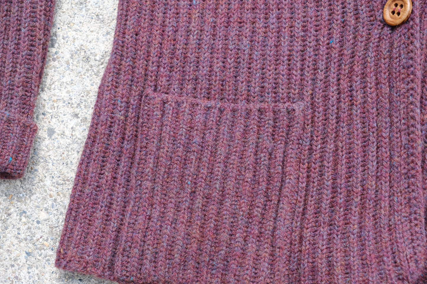 Vintage Handmade Burgundy Cardigan Sweater