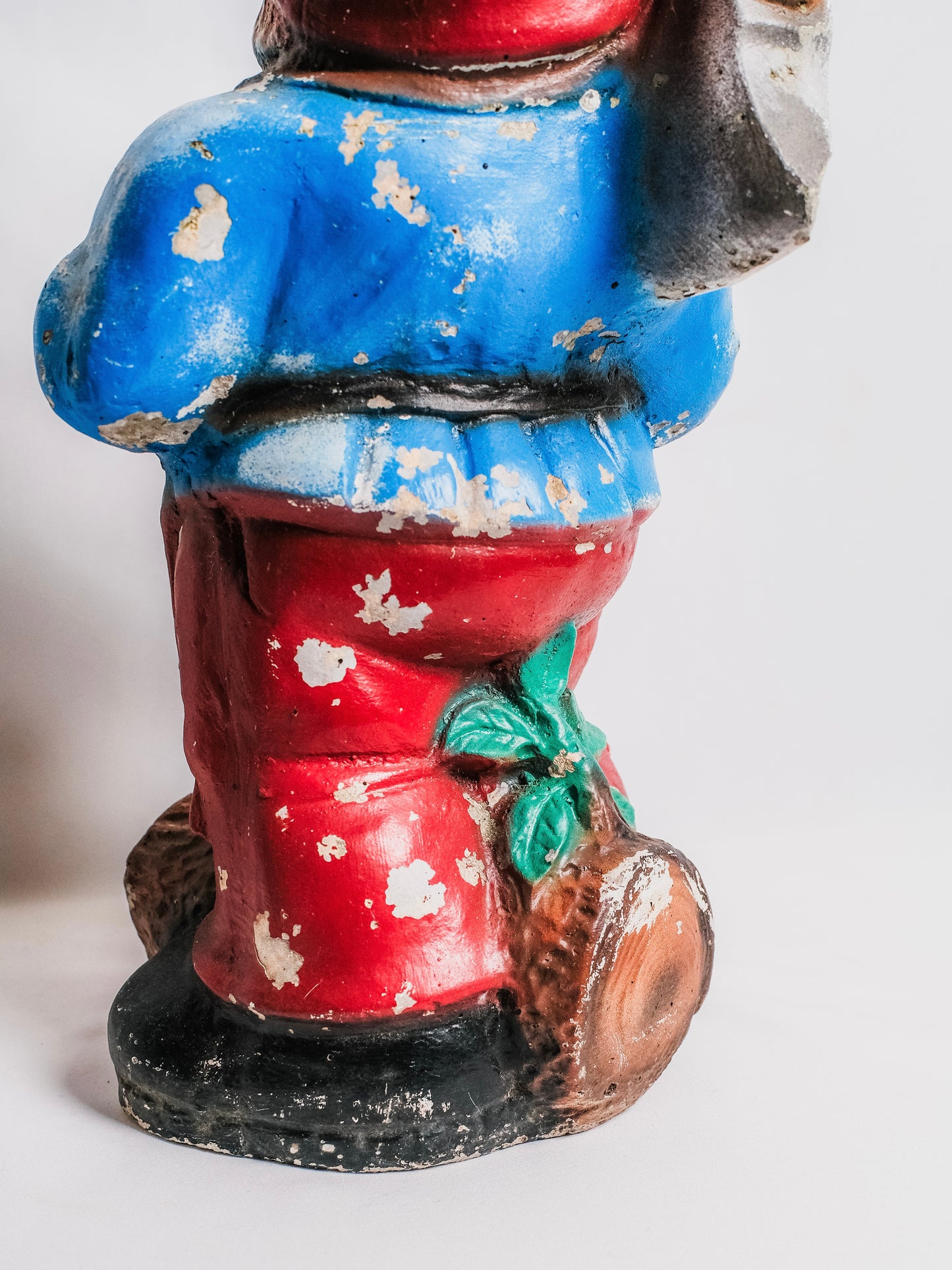 Vintage 1940s Hand-Painted Garden Gnome Statue w/ Axe