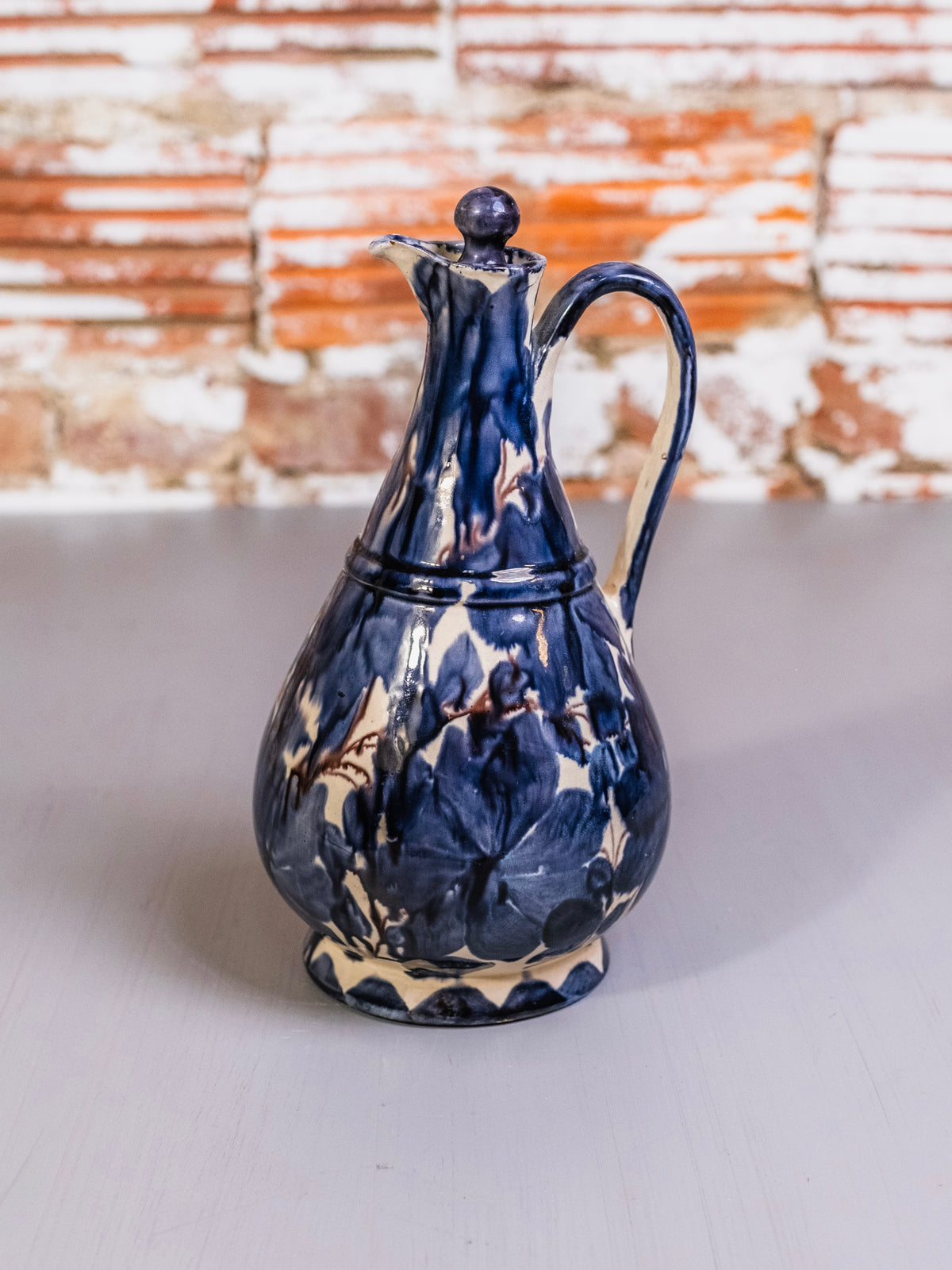 Vintage Oaxaca Mexican Chorreada Pottery Pitcher & Goblets Set