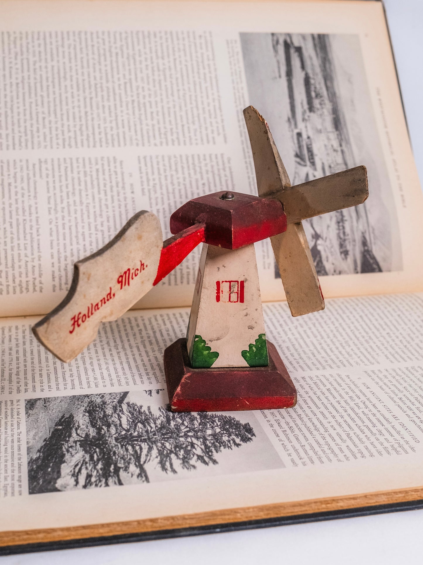 Vintage 1950s Holland Michigan Wooden Dutch Windmill