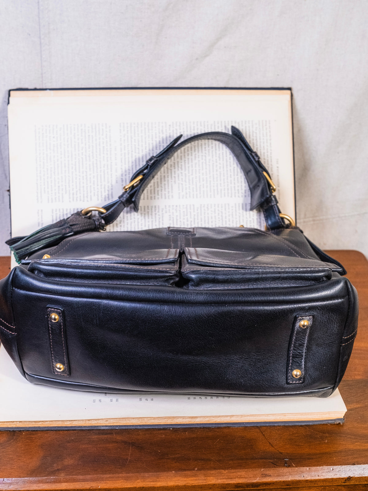 Dooney & Bourke Florentine Leather Kingston Hobo Bag | Black