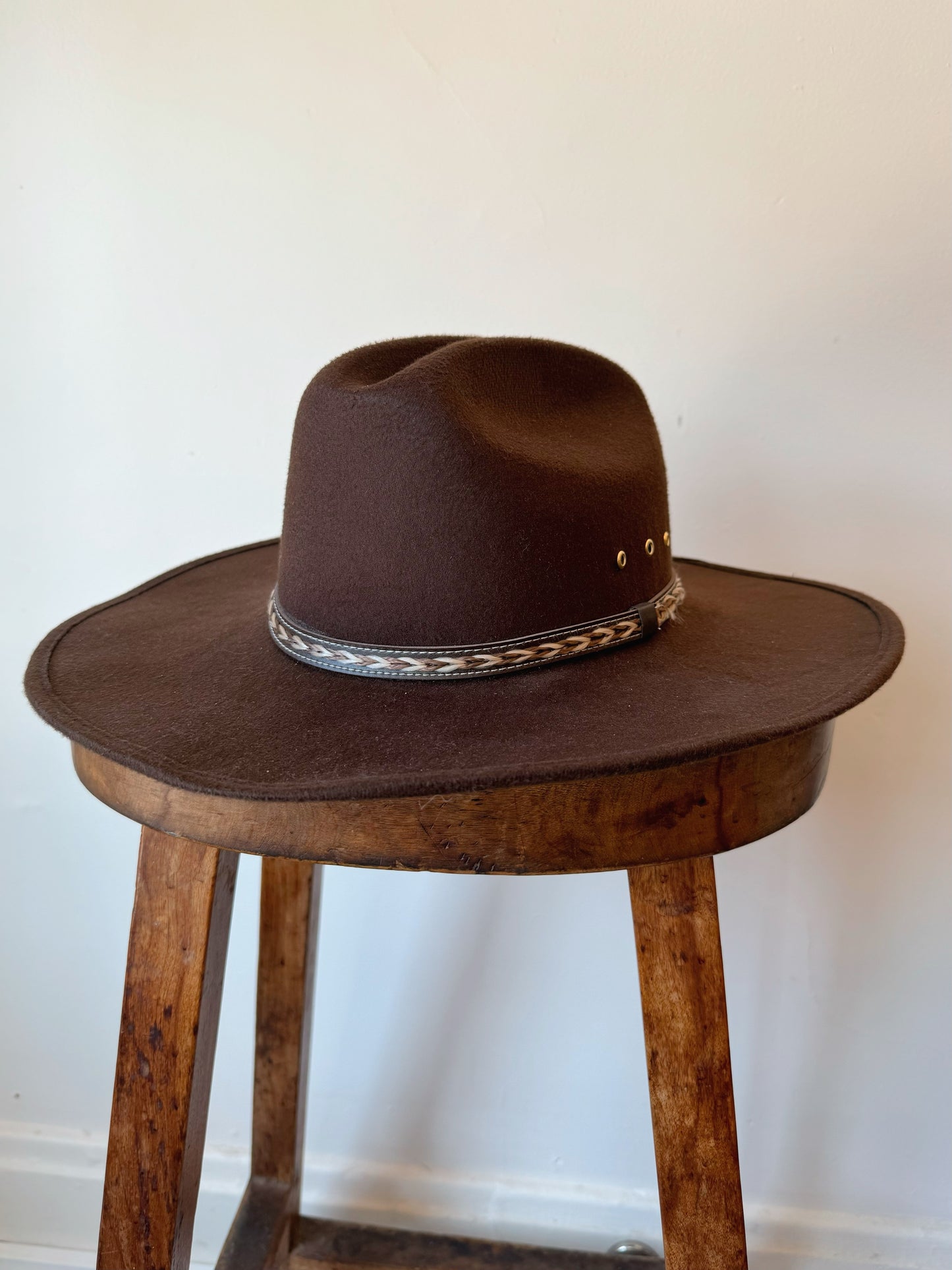 Vintage 1980s Pigalle Brown Cowboy Hat